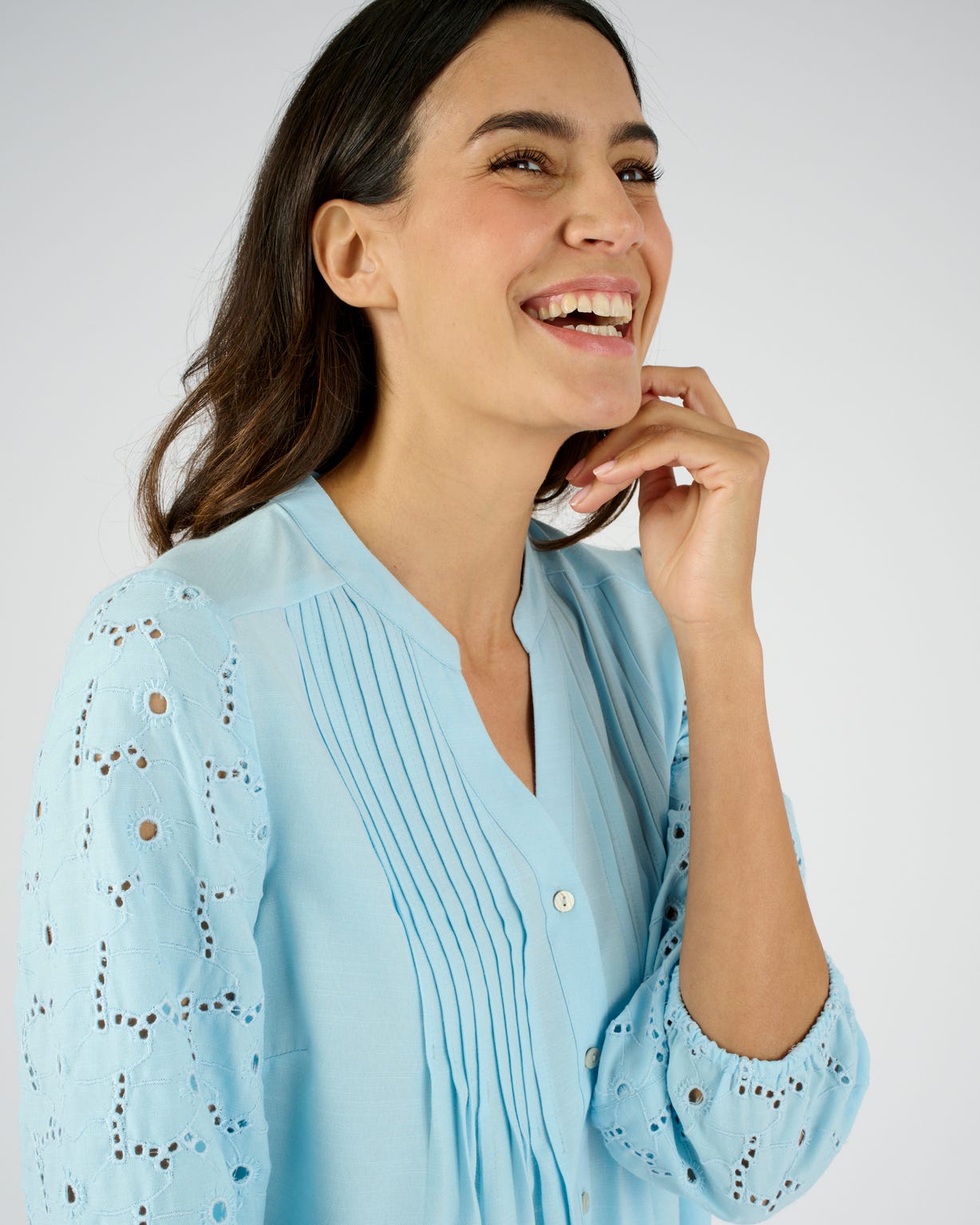 Tunique manches en broderie anglaise