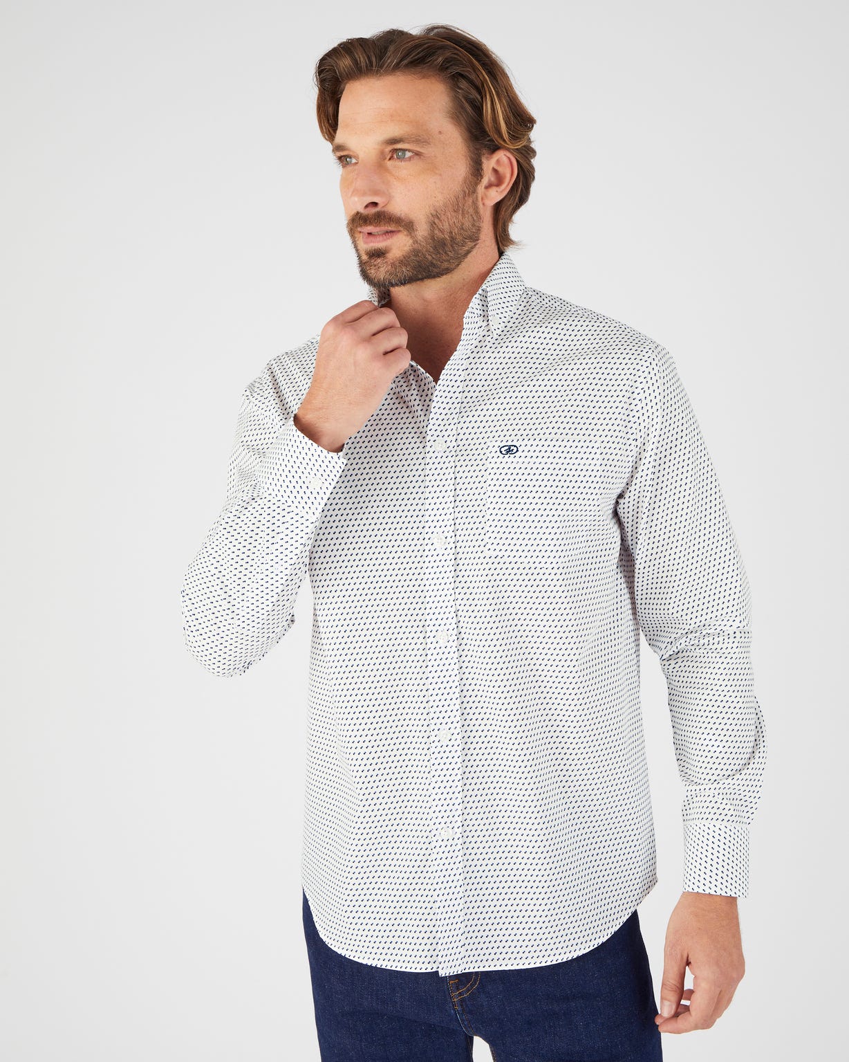 Chemise à motifs popeline pur coton