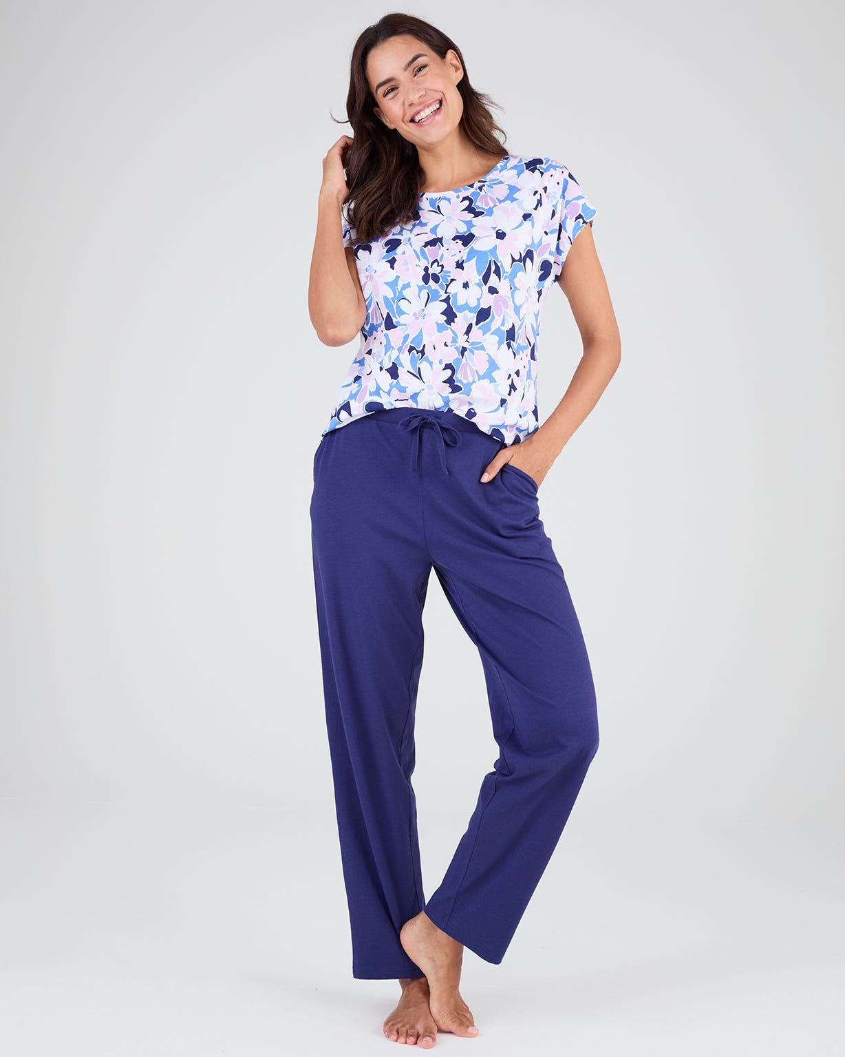 Pantalon de pyjama en maille jersey pur coton