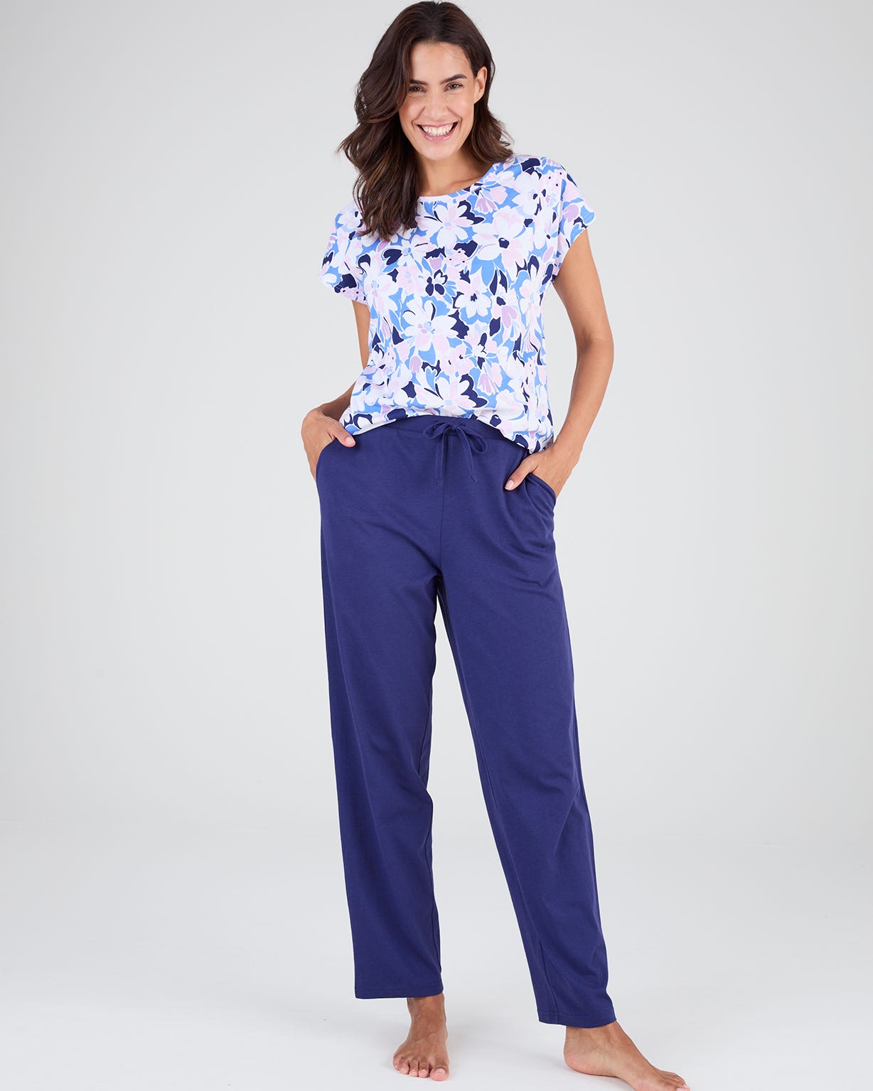 Pantalon de pyjama en maille jersey pur coton