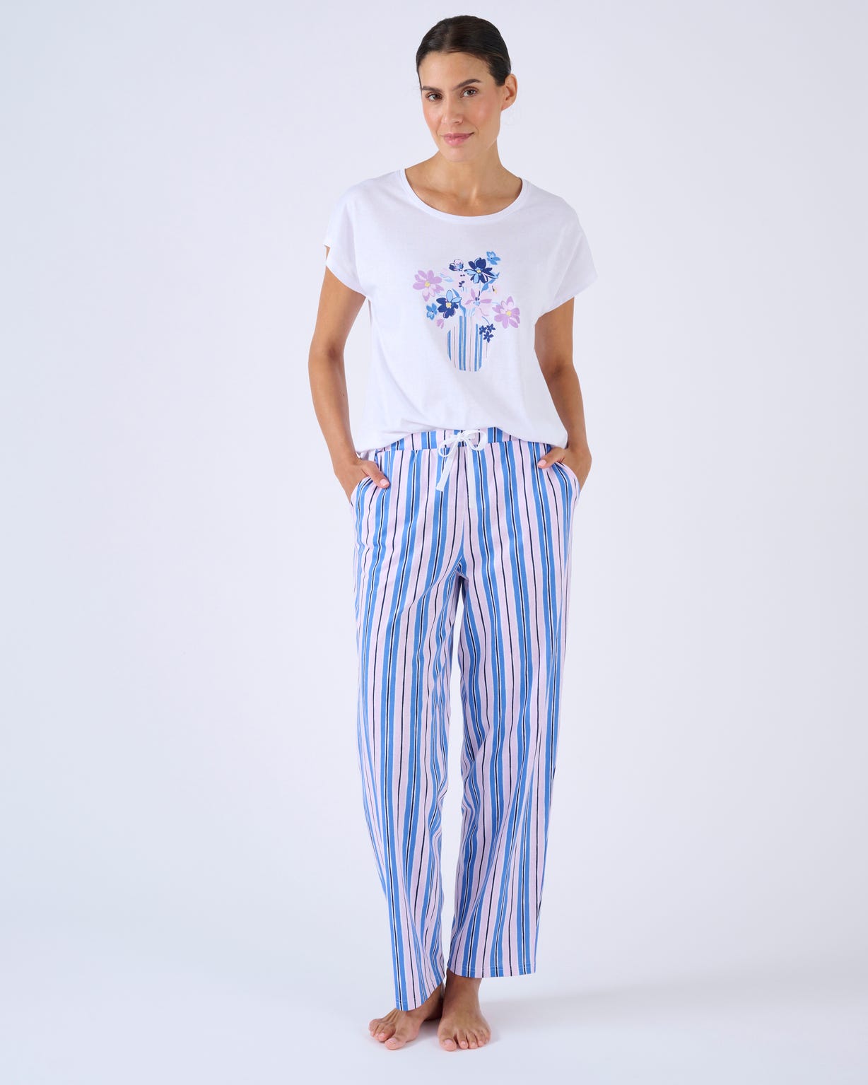 Pantalon de pyjama en maille jersey pur coton