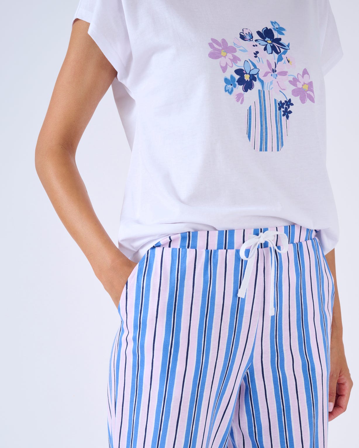 Pantalon de pyjama en maille jersey pur coton