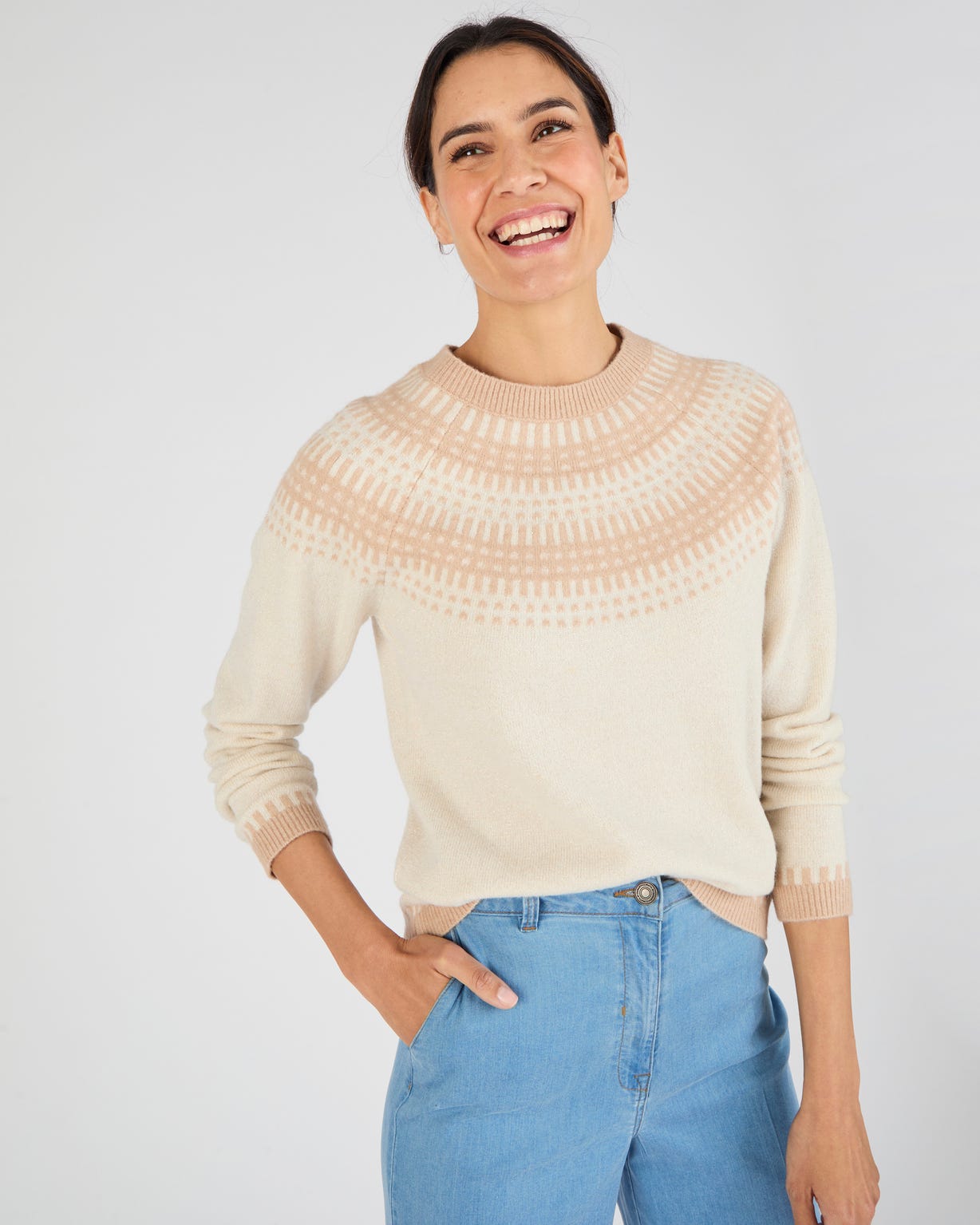 Pull jacquard et fils brillants Thermolactyl