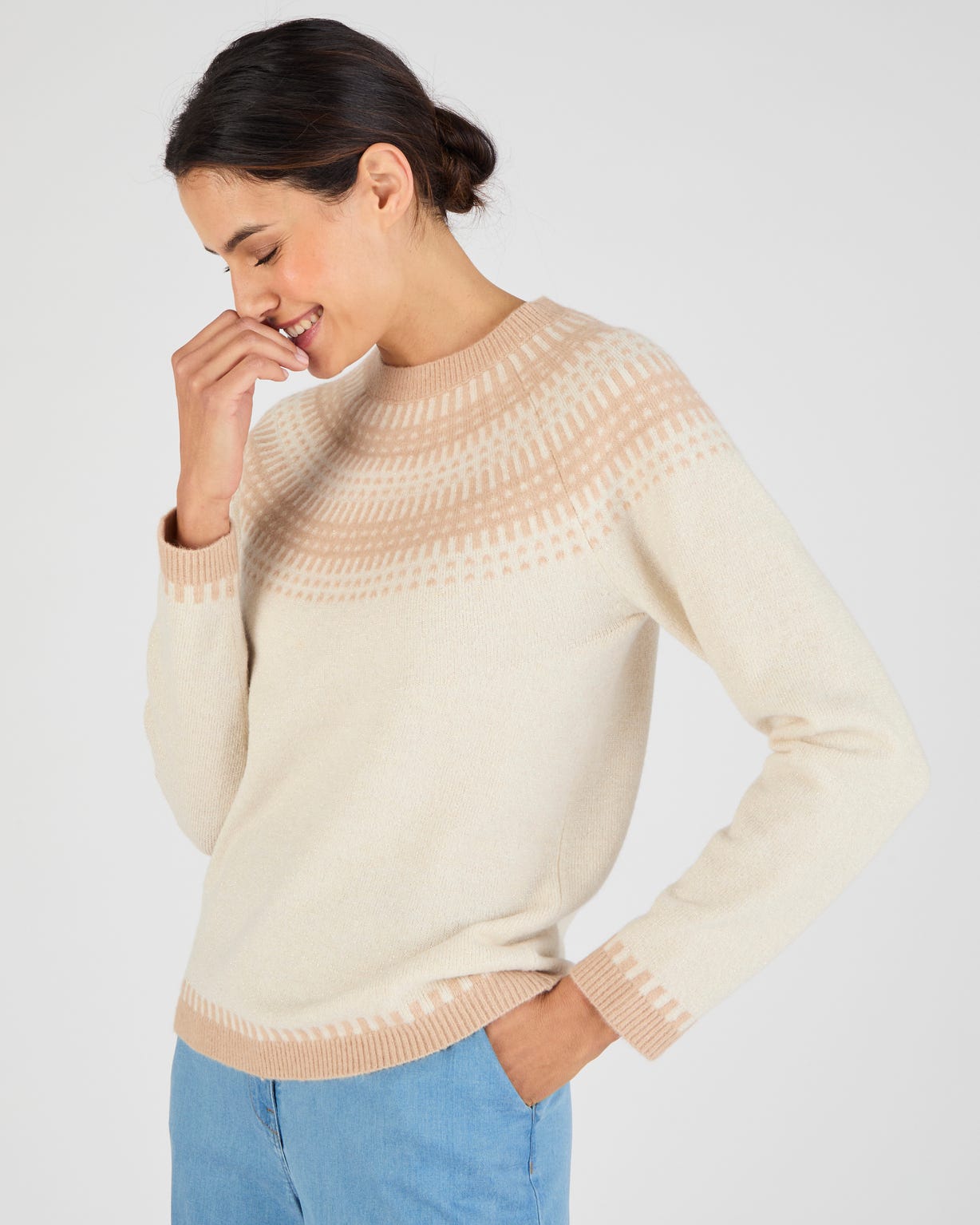 Pull jacquard et fils brillants Thermolactyl