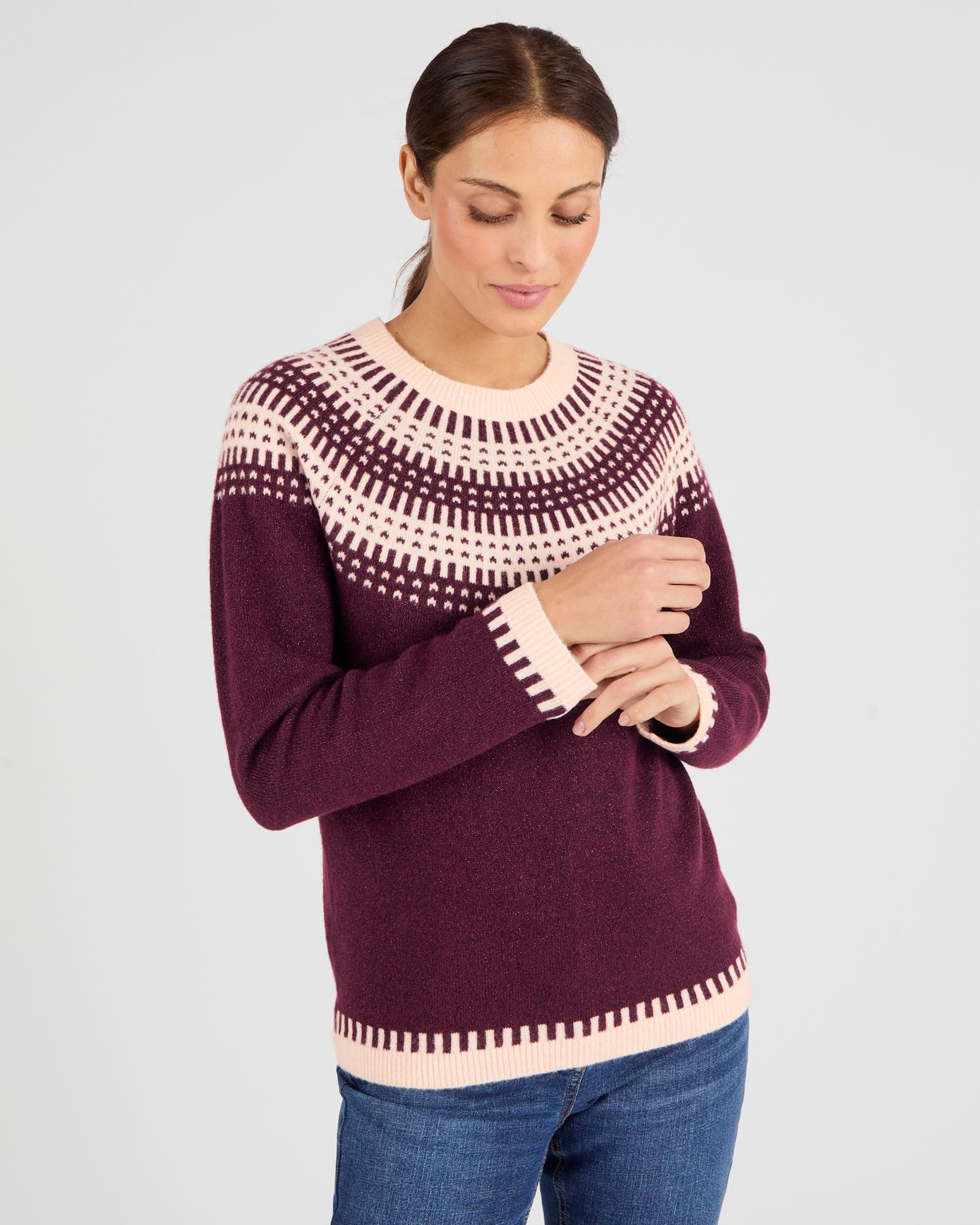 Pull jacquard et fils brillants Thermolactyl