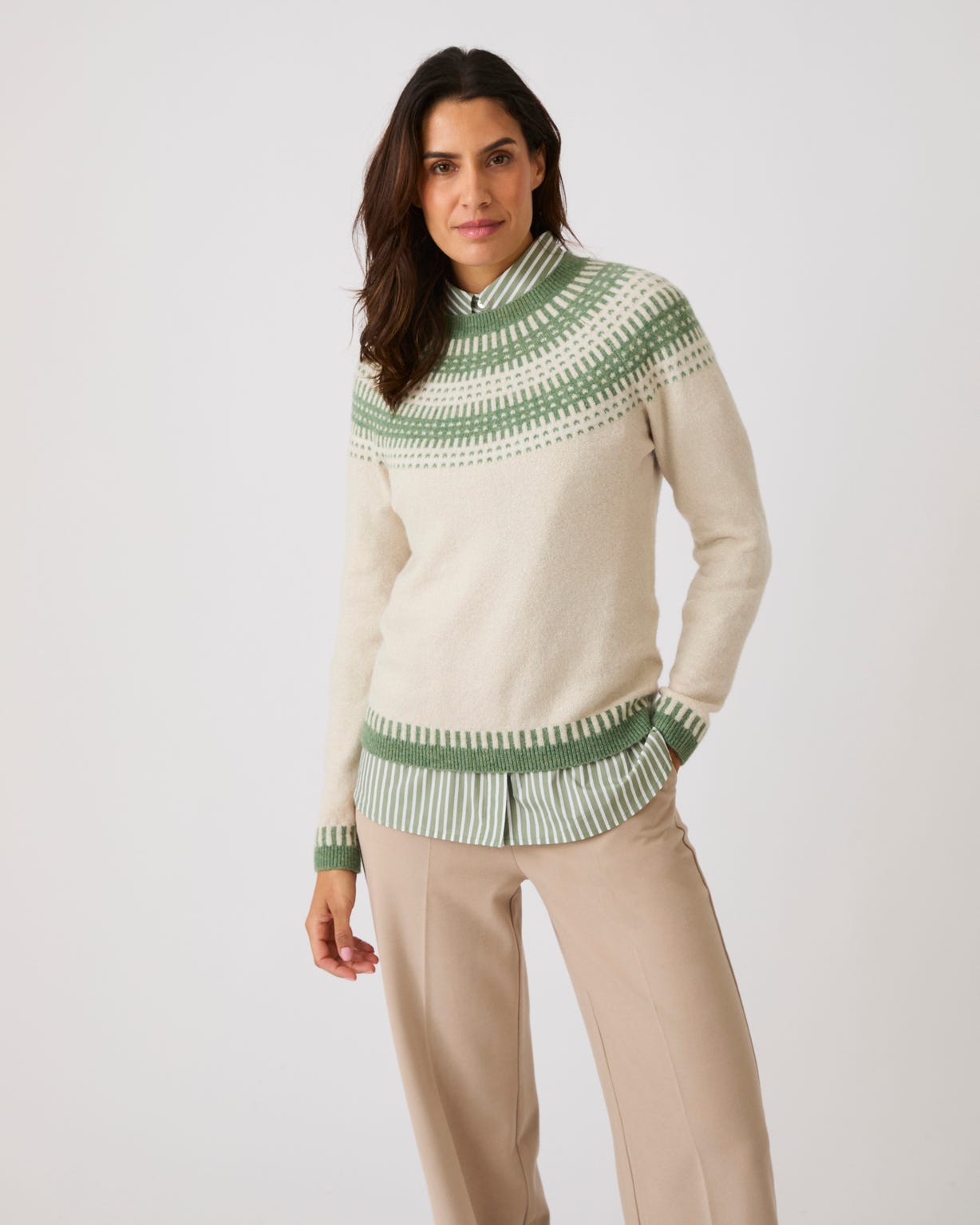 Pull jacquard et fils brillants Thermolactyl