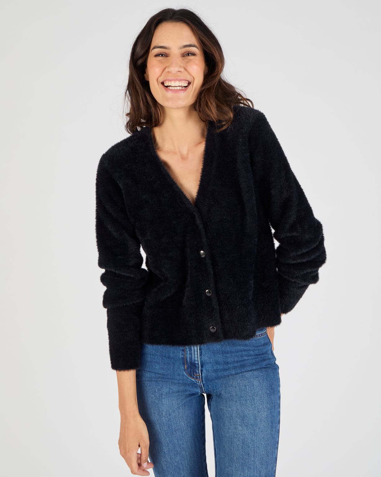 Gilet maille poilue