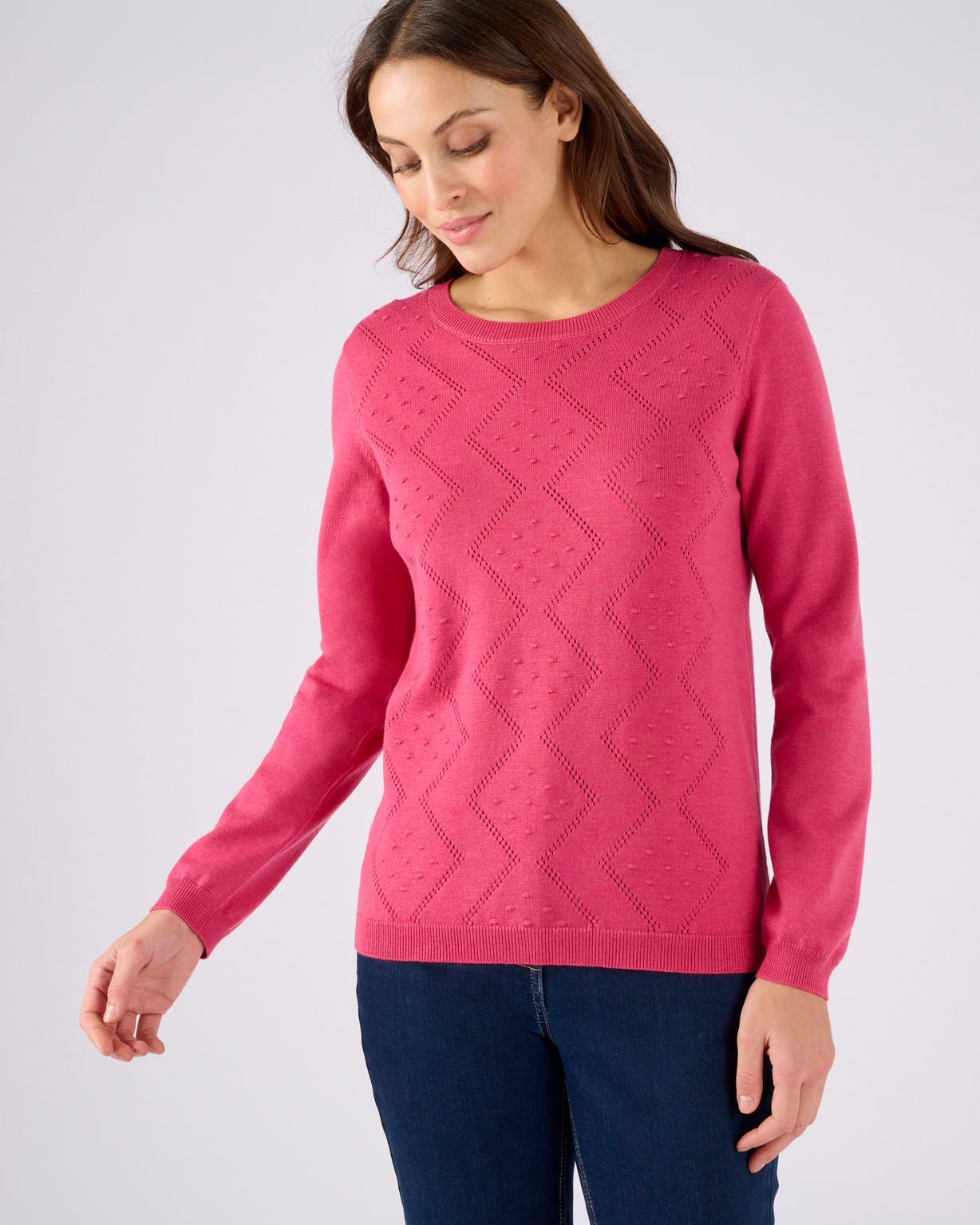 Pull points en relief et jeu d'ajourés