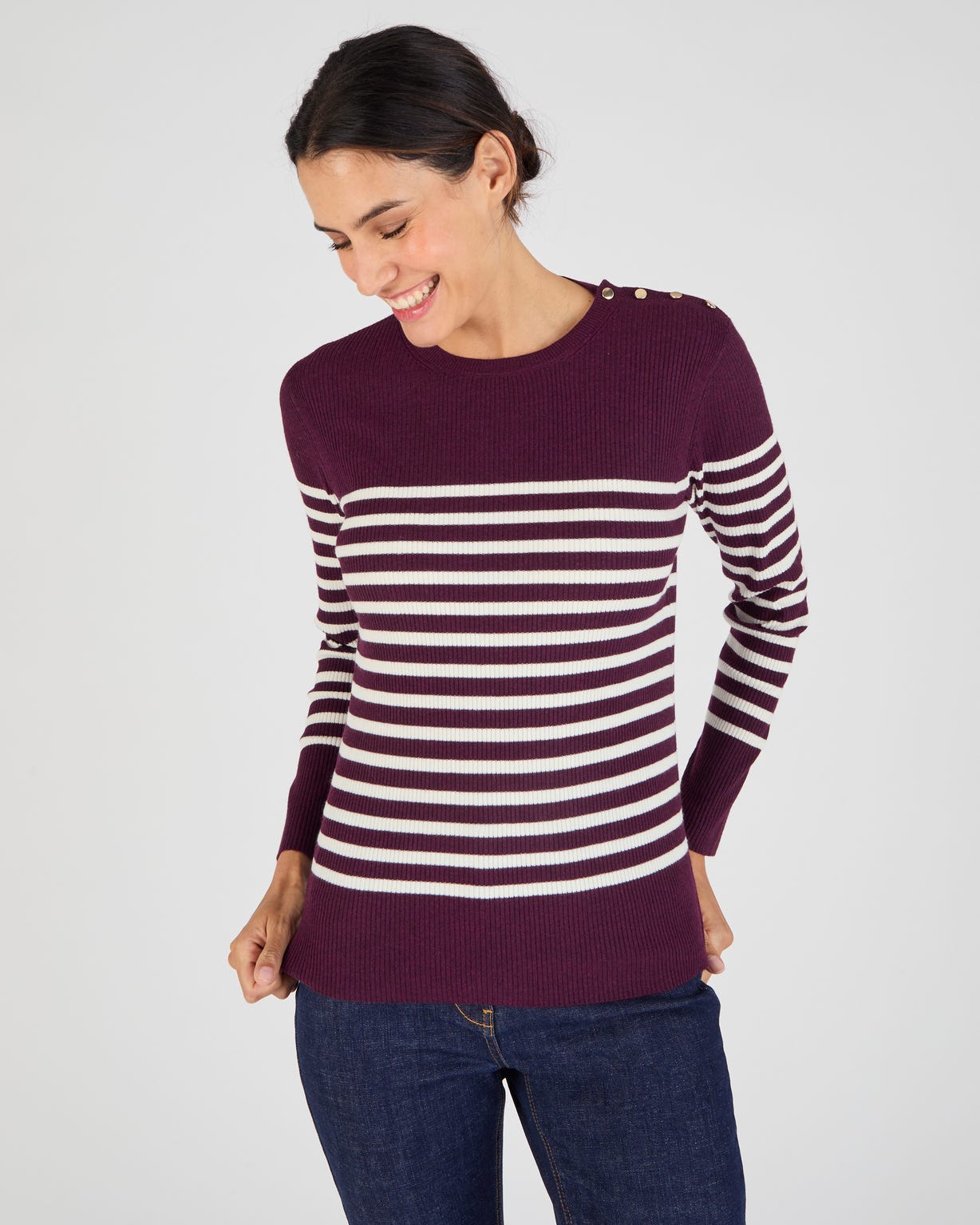 Pull côtelé uni ou rayé Thermolactyl