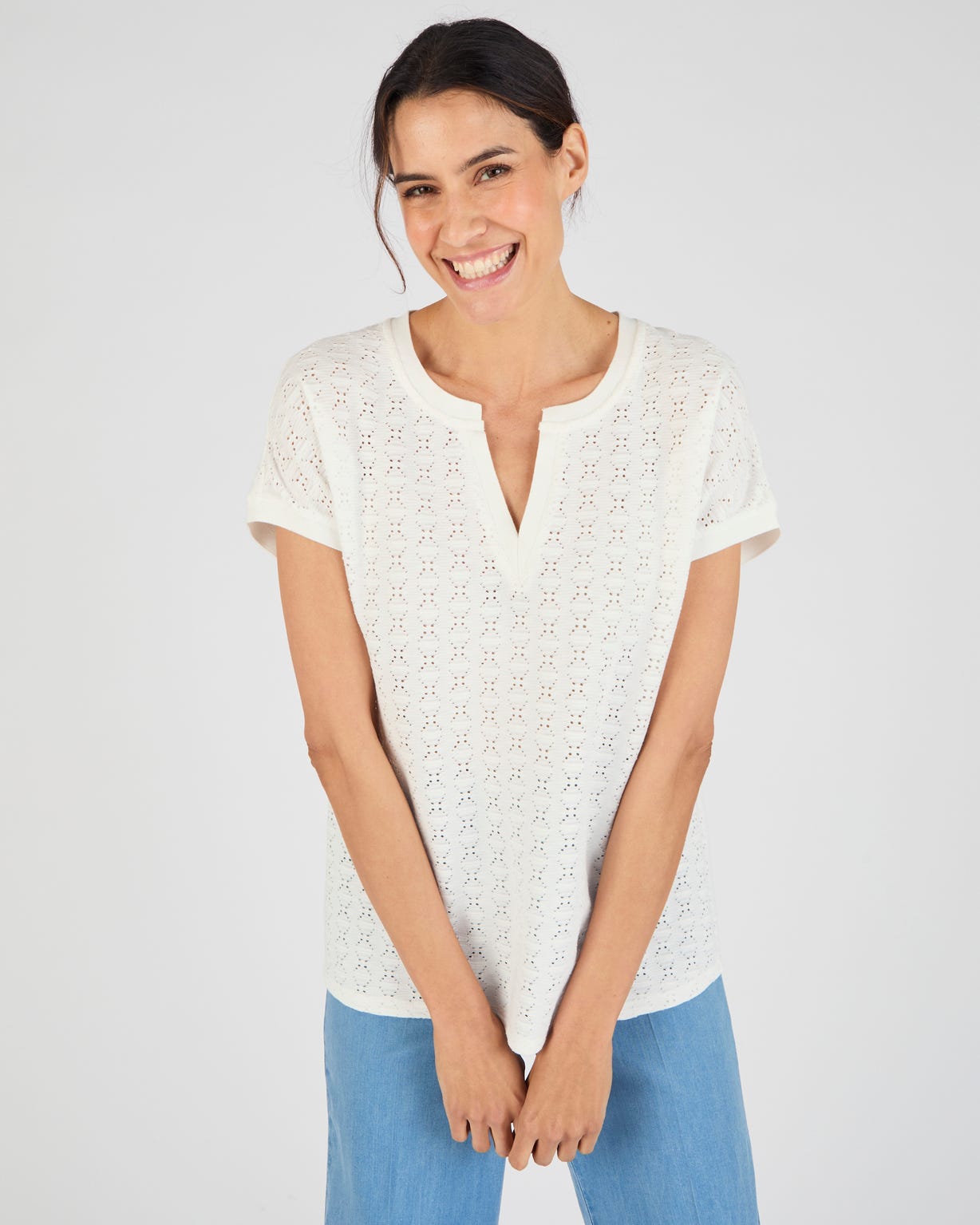 T-shirt maille jacquard fantaisie