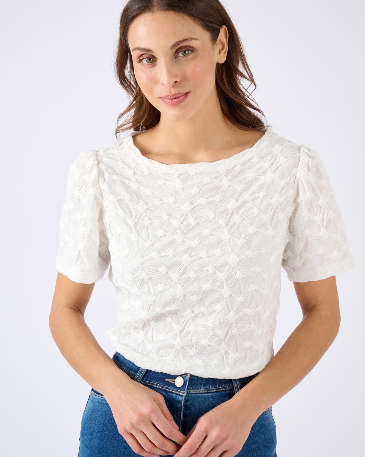 T-shirt maille reliéfée