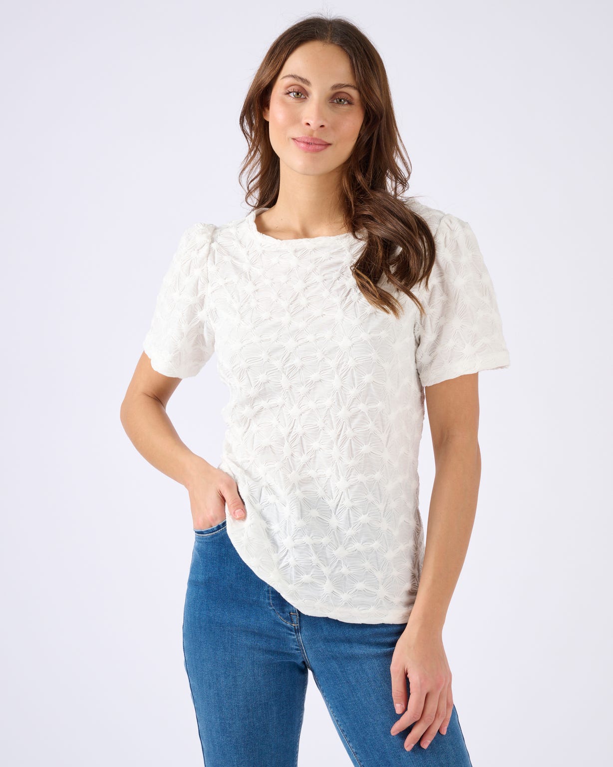 T-shirt maille reliéfée
