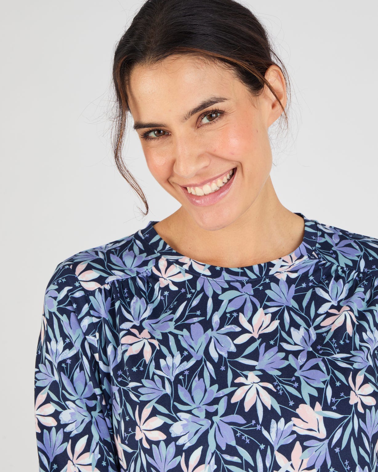 T-shirt maille chaude imprimé végétal