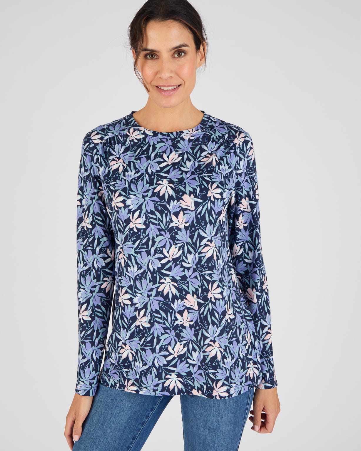 T-shirt maille chaude imprimé végétal