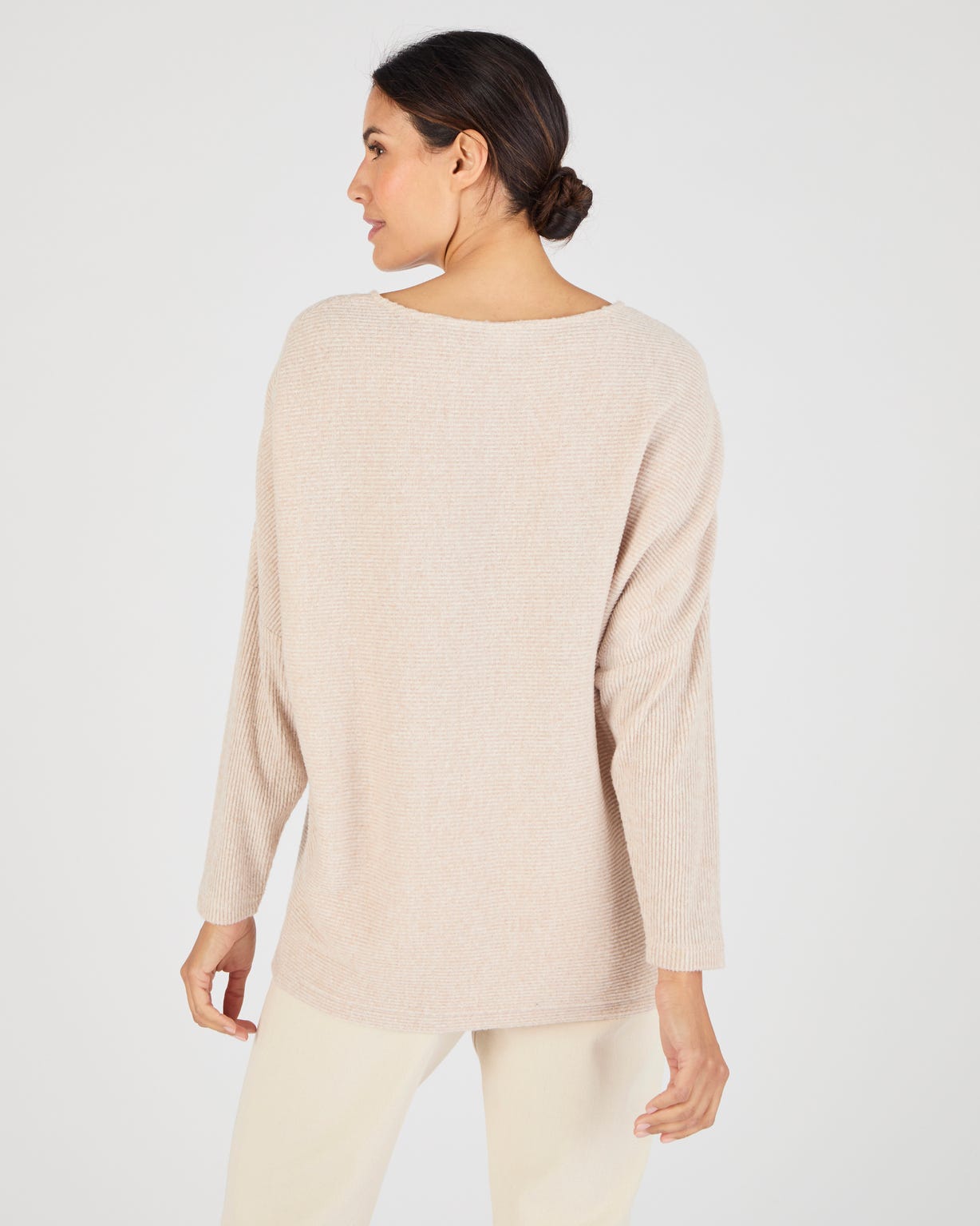 T-shirt maille chaude côtelée