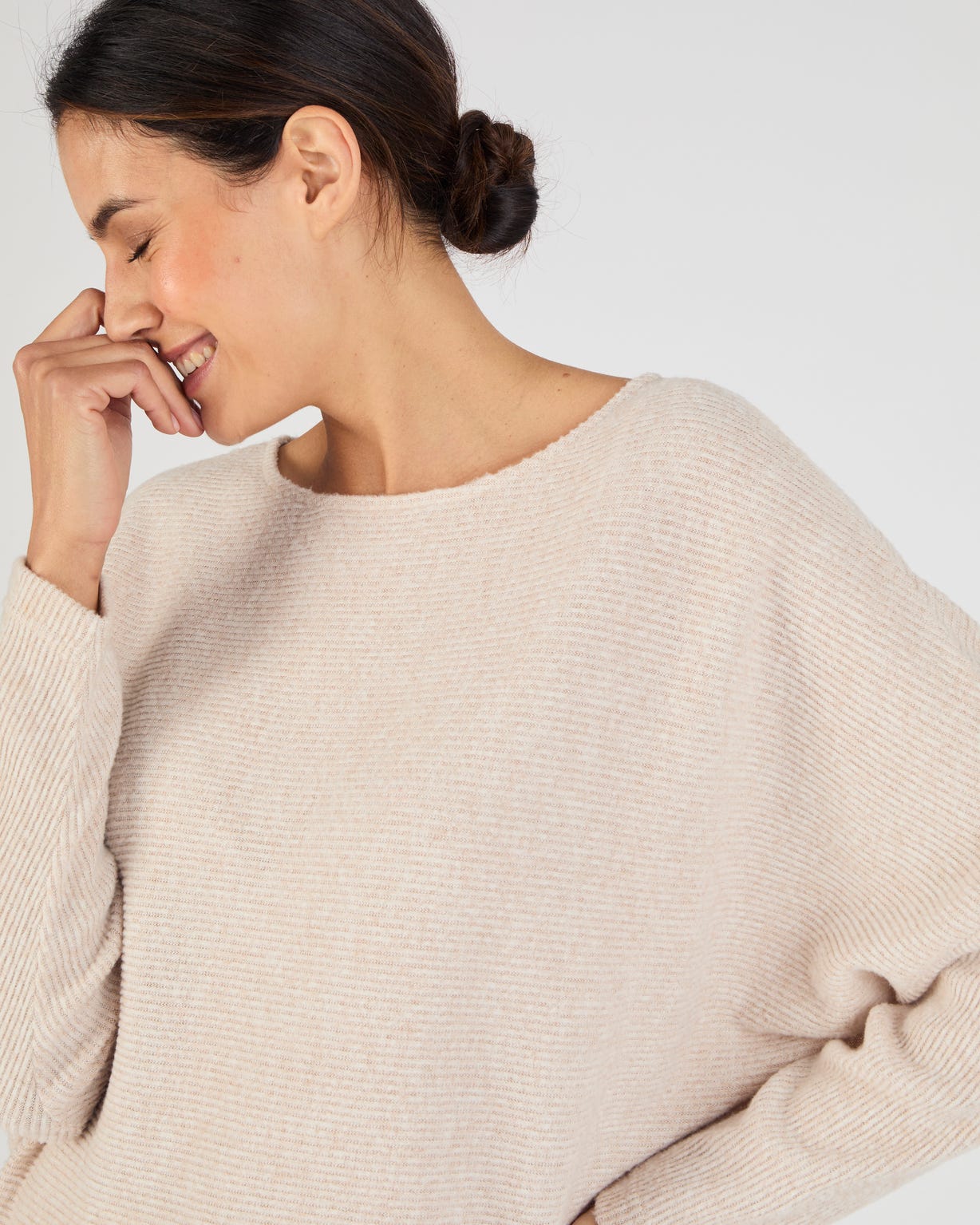 T-shirt maille chaude côtelée