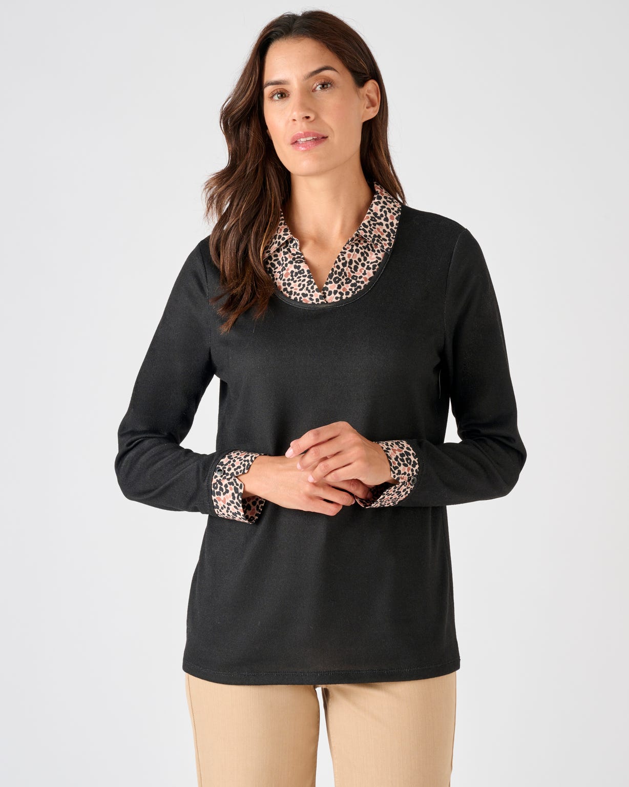 T-shirt effet 2 en 1 maille chaude