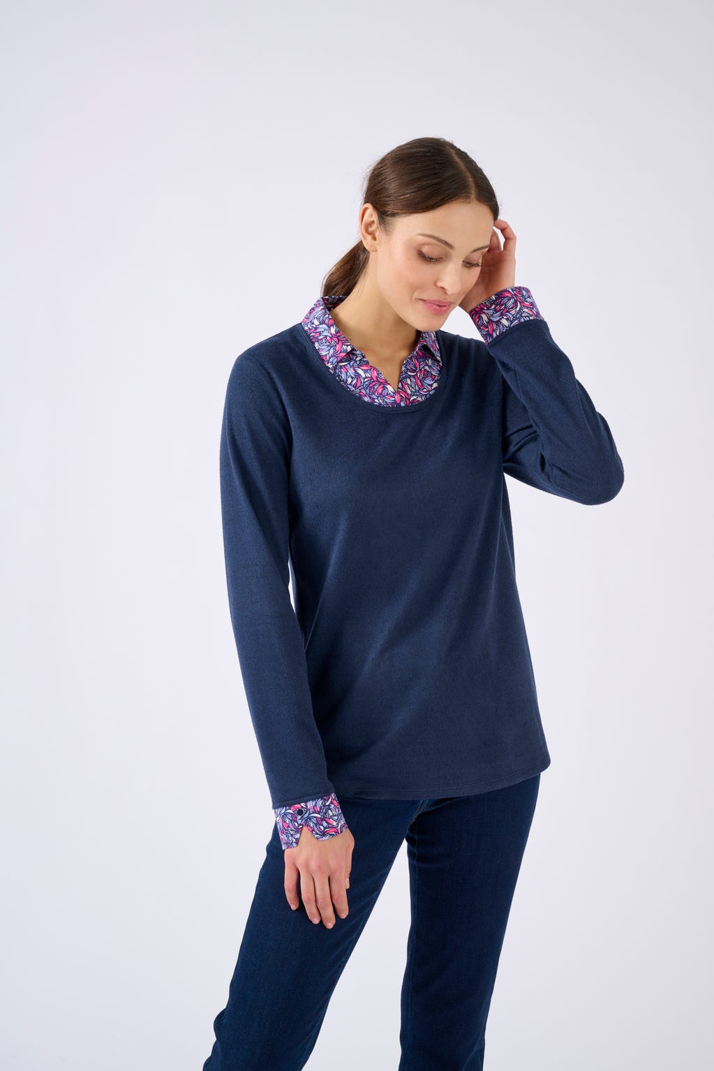 T-shirt effet 2 en 1 maille chaude