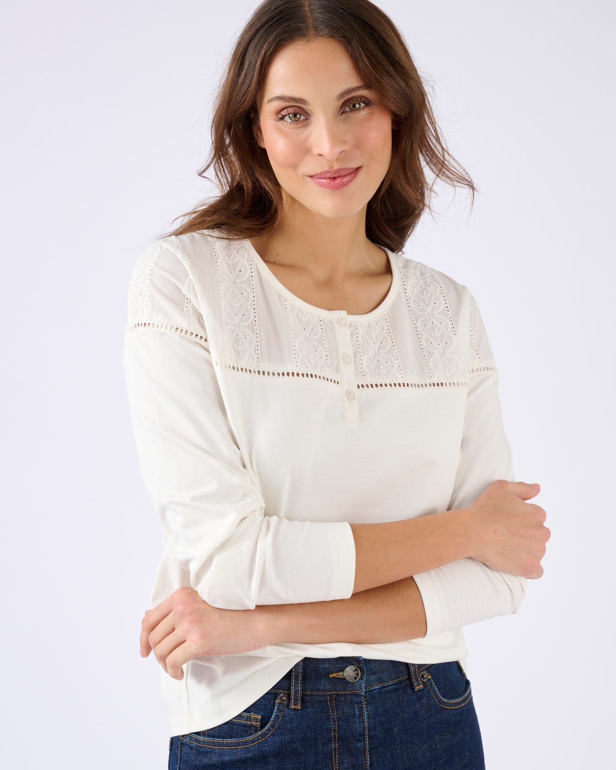 T-shirt brodé pur coton