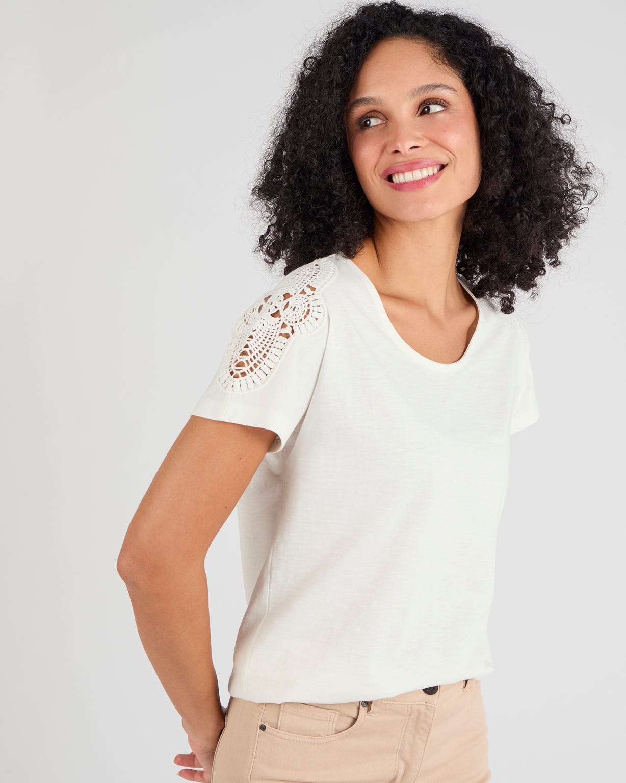 T-shirt guipure