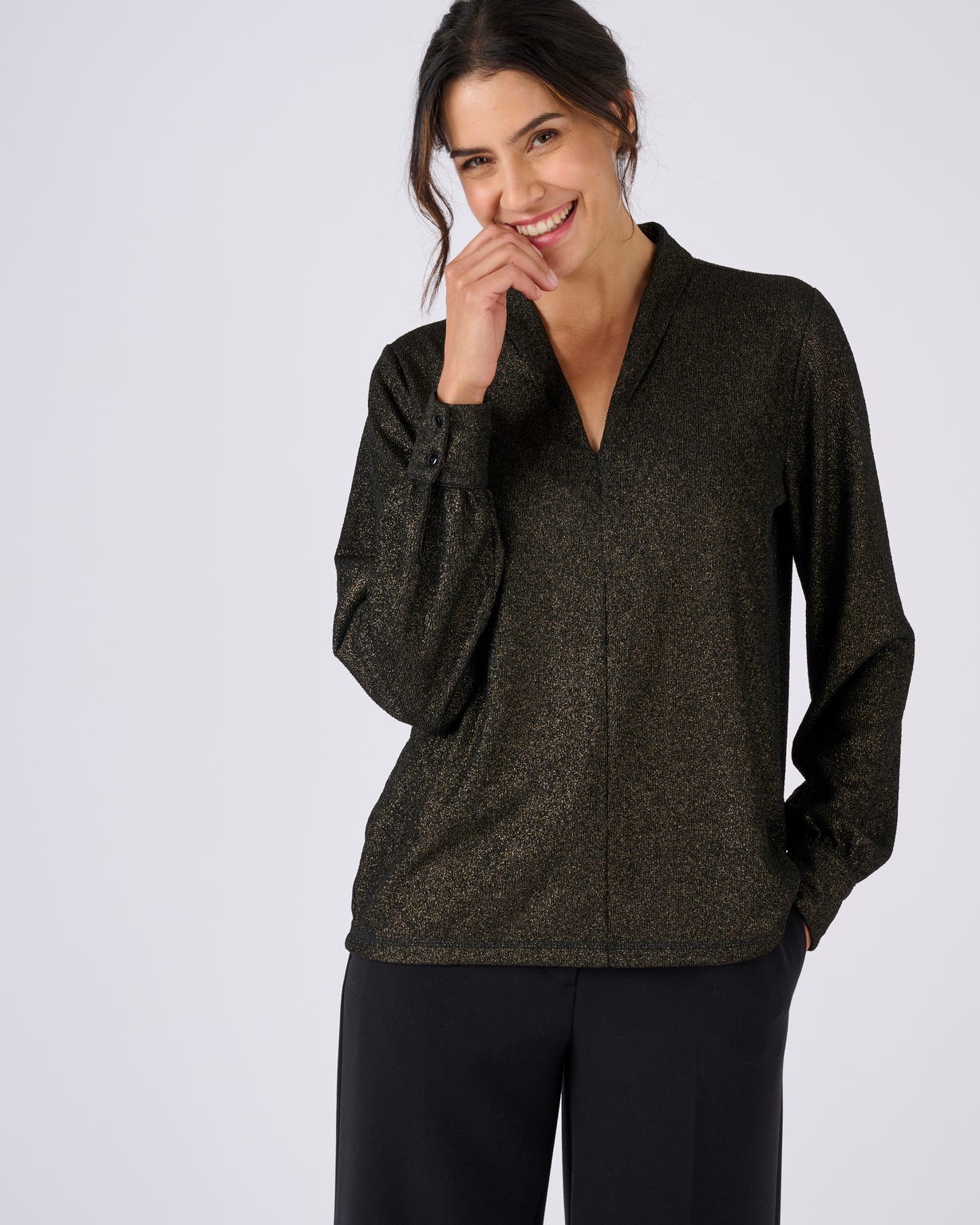 T-shirt lamé coloris doré