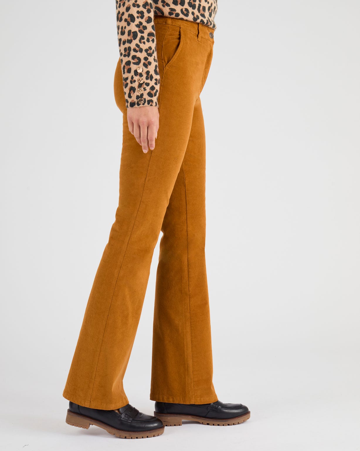 Pantalon flare velours