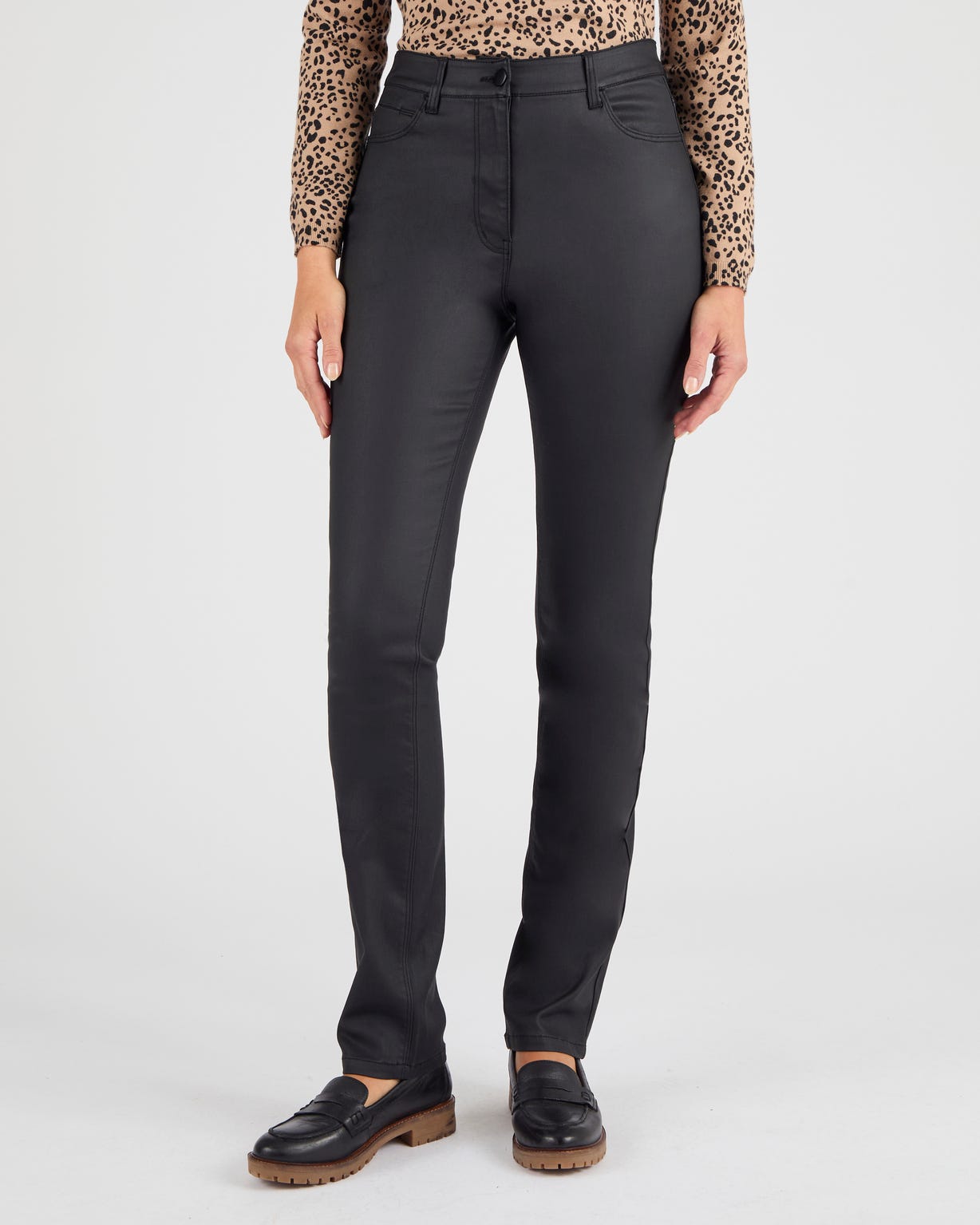 Pantalon 5 poches enduit