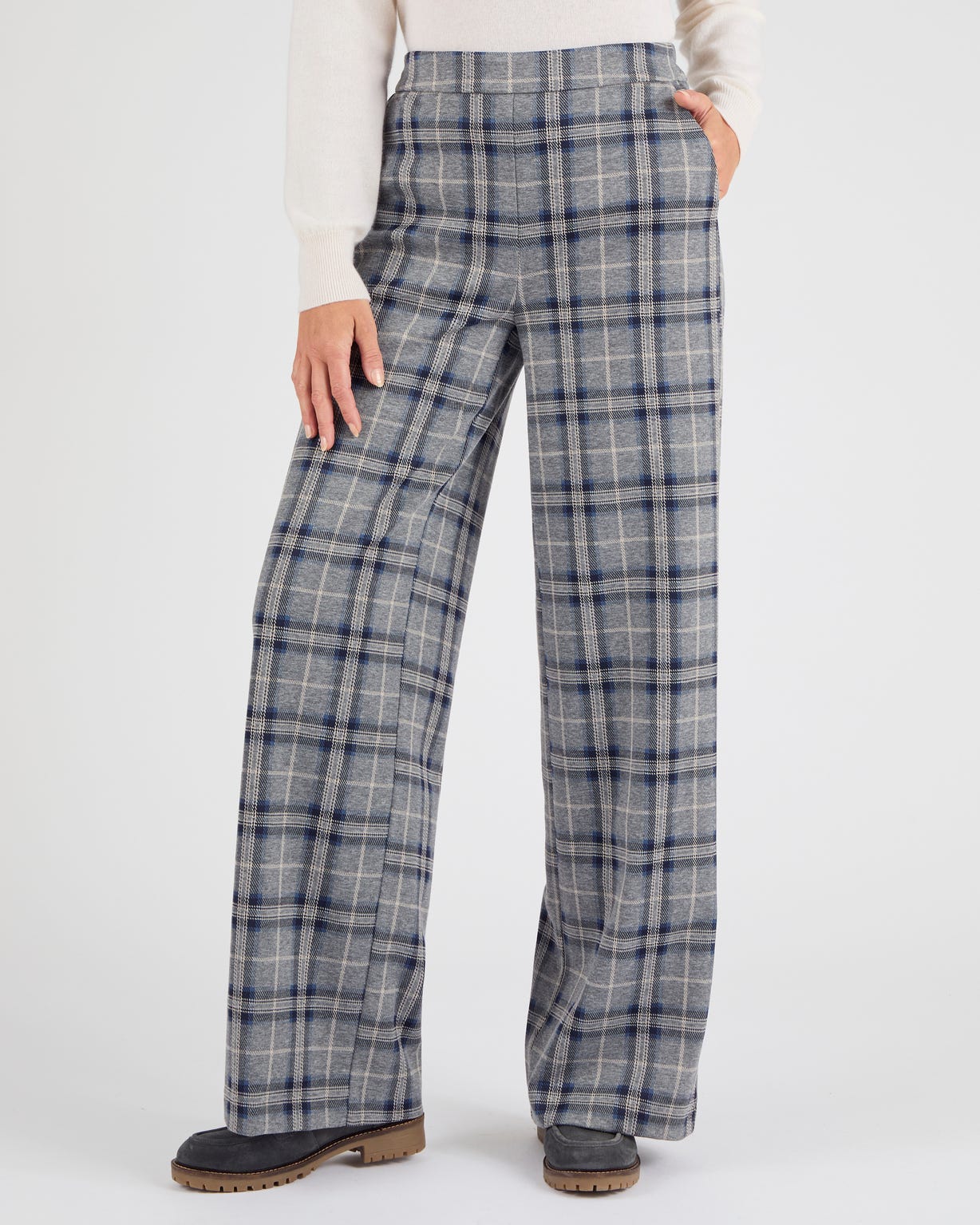 Pantalon enfilable à carreaux