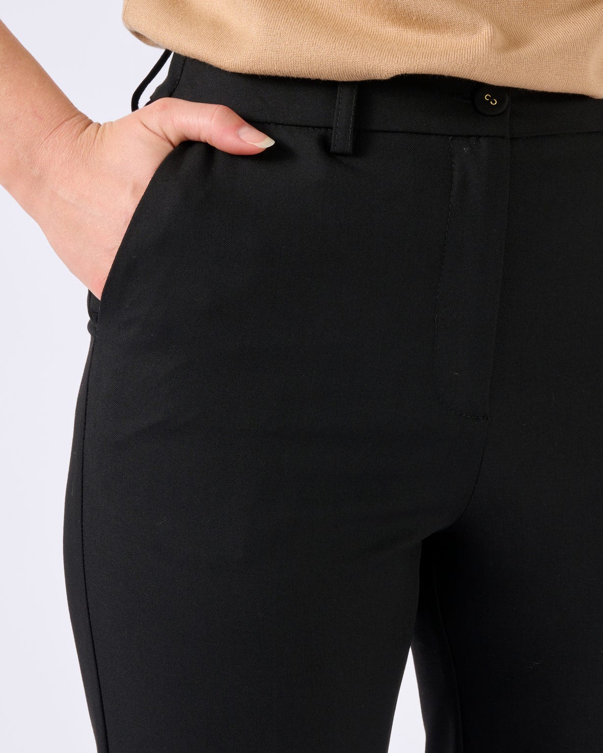 Pantalon cigarette mélange laine