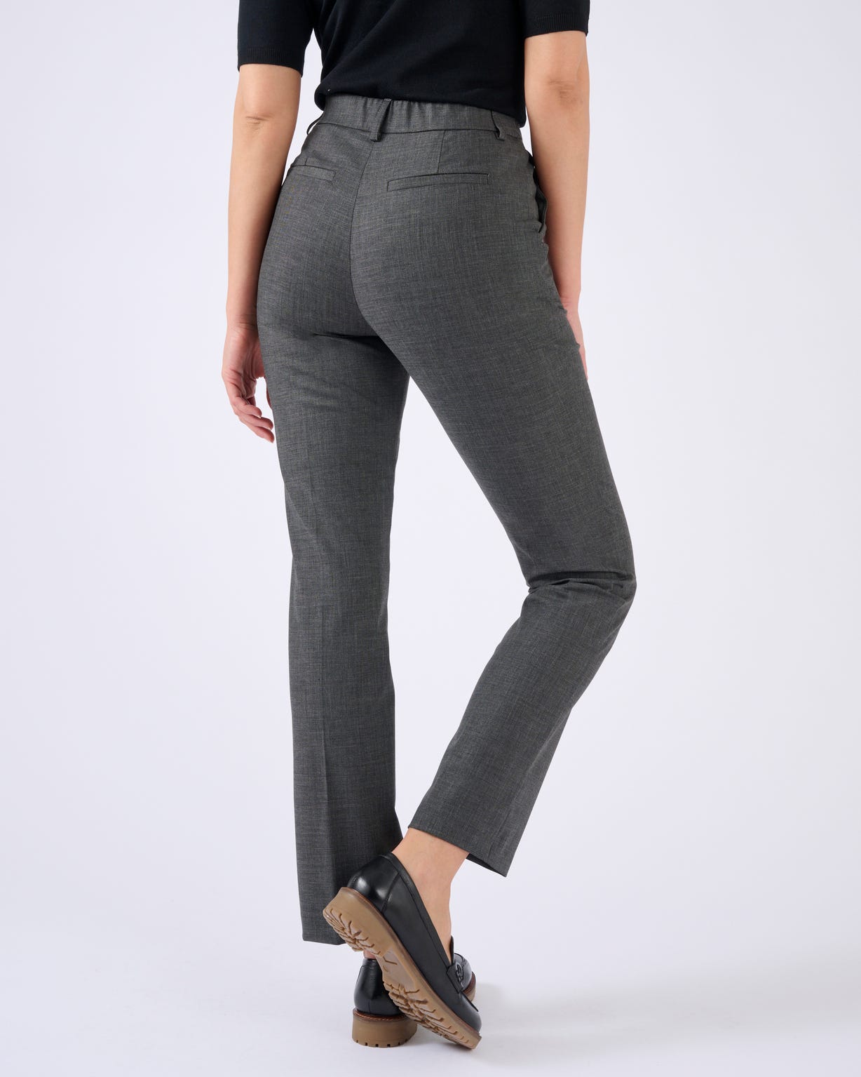 Pantalon cigarette mélange laine