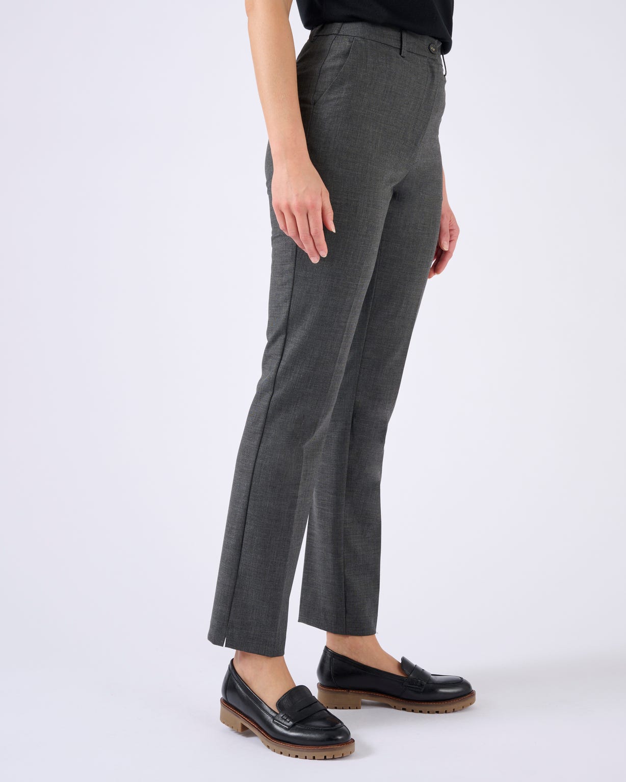 Pantalon cigarette mélange laine