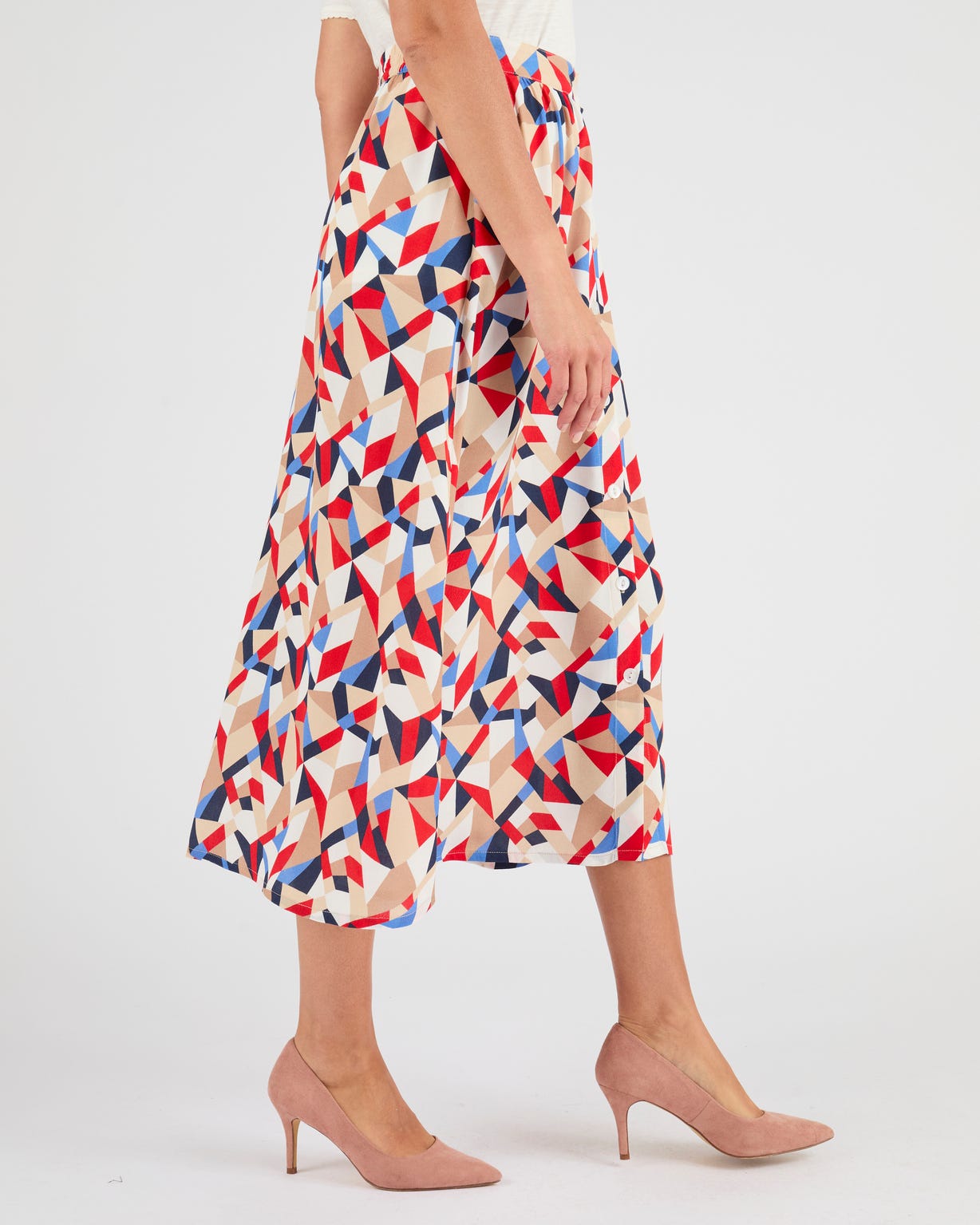 Jupe boutonnée pure viscose