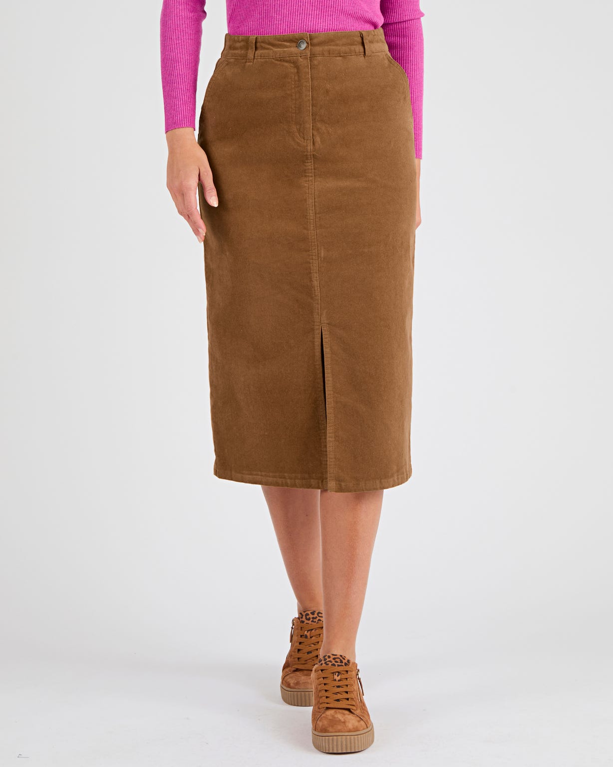 Jupe droite velours