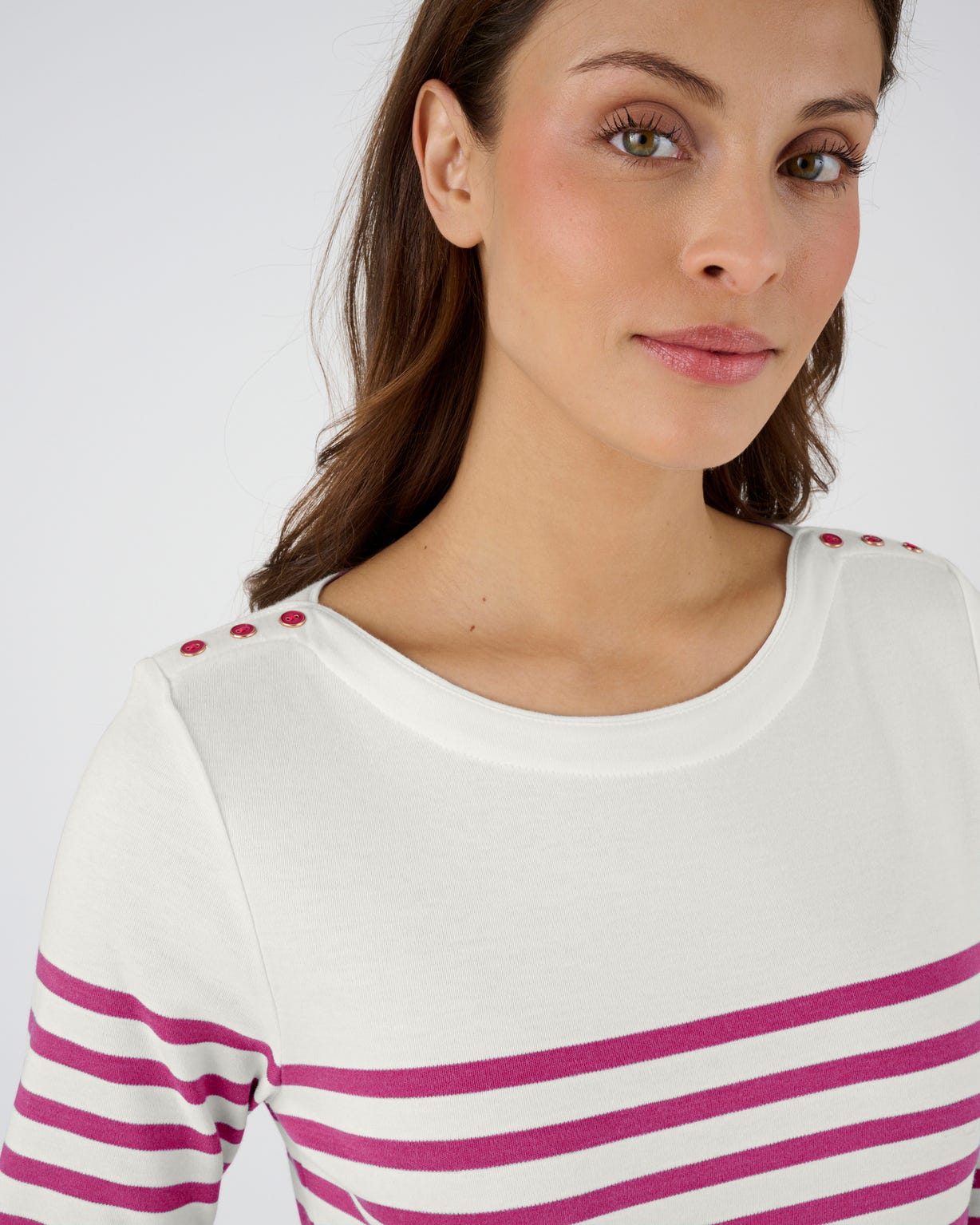 T-shirt uni ou rayé manches 3/4