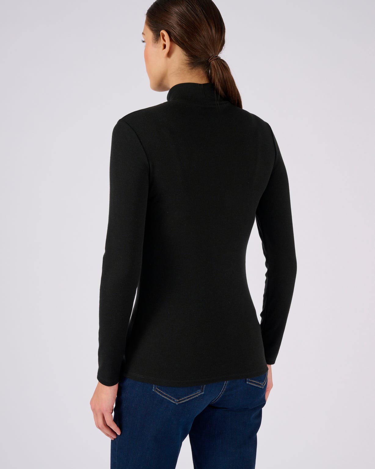 Sous-pull col montant Thermolactyl et soie en maille côtelée 
