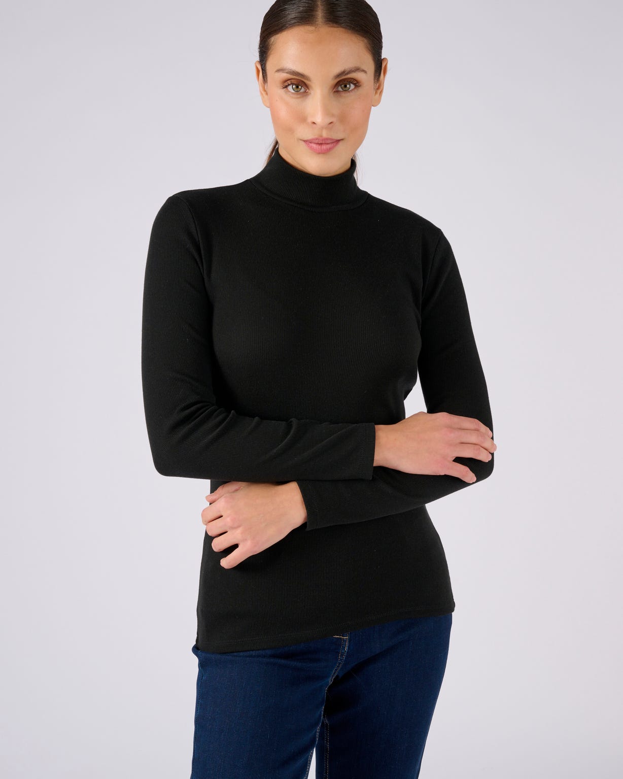 Sous-pull col montant Thermolactyl et soie en maille côtelée 