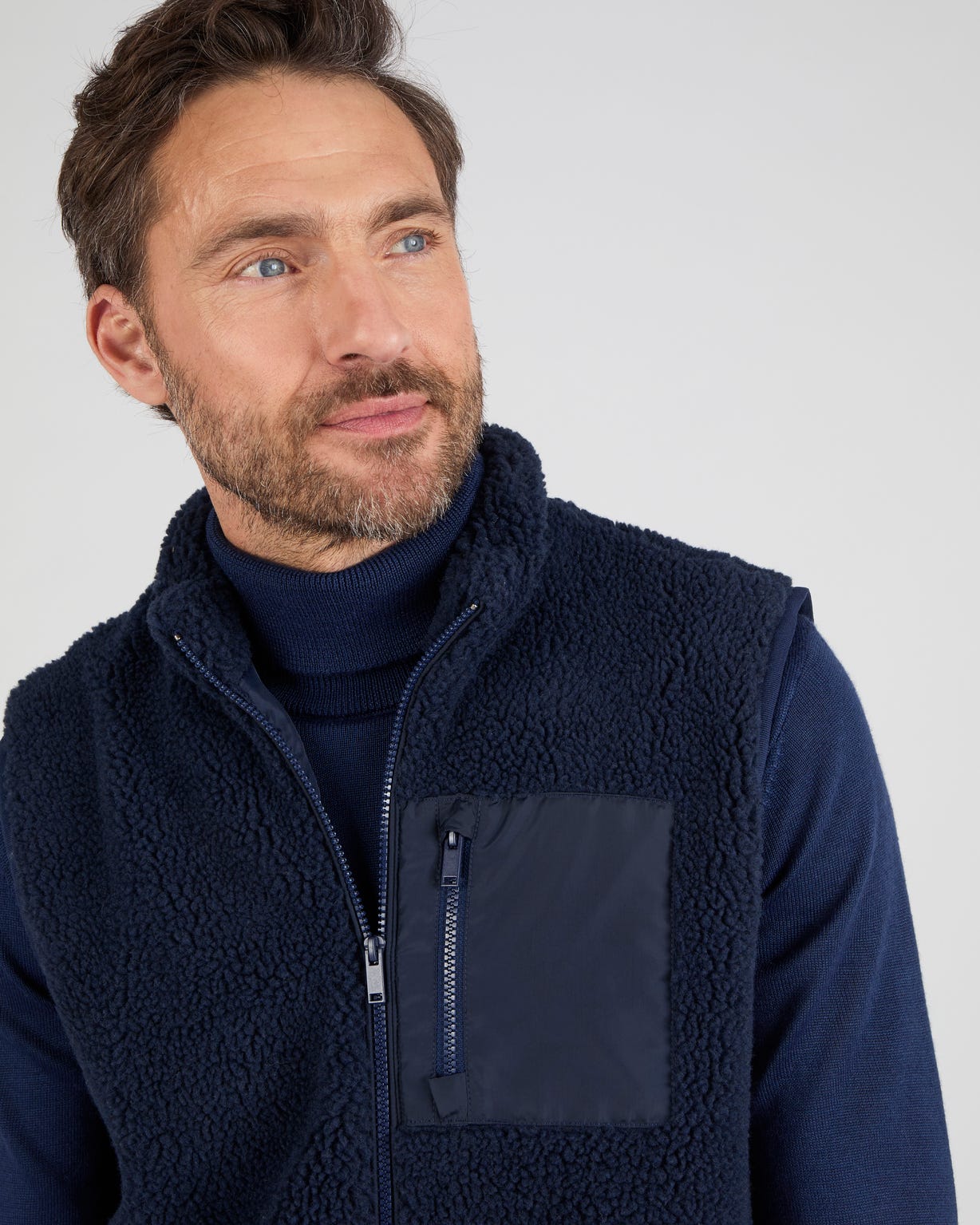 Veste sans manches en maille moutonnée
