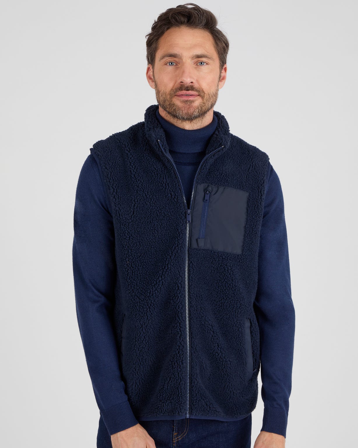Veste sans manches en maille moutonnée