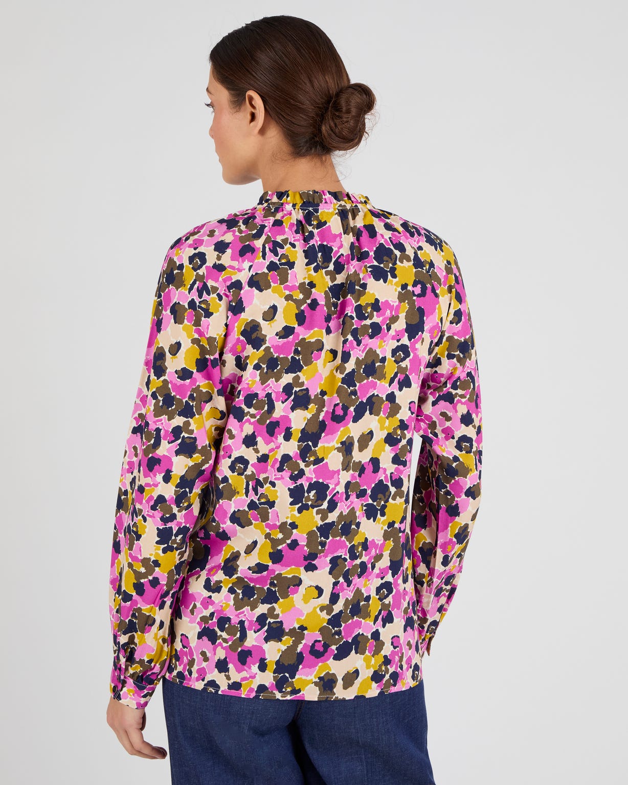 Blouse col volanté pure viscose Lenzing(TM) EcoVero(TM)