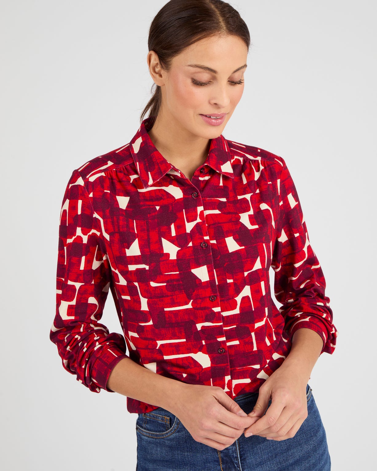 Chemisier maille fluide viscose stretch