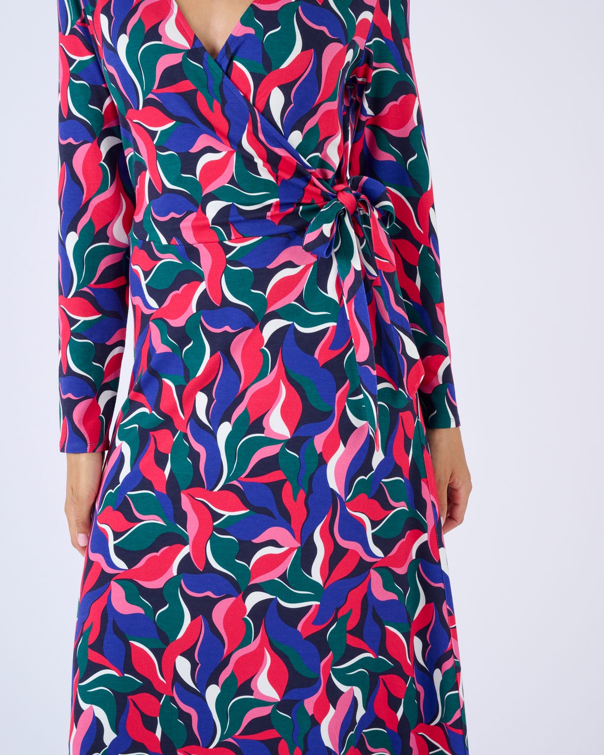 Robe maille effet cache-coeur viscose stretch