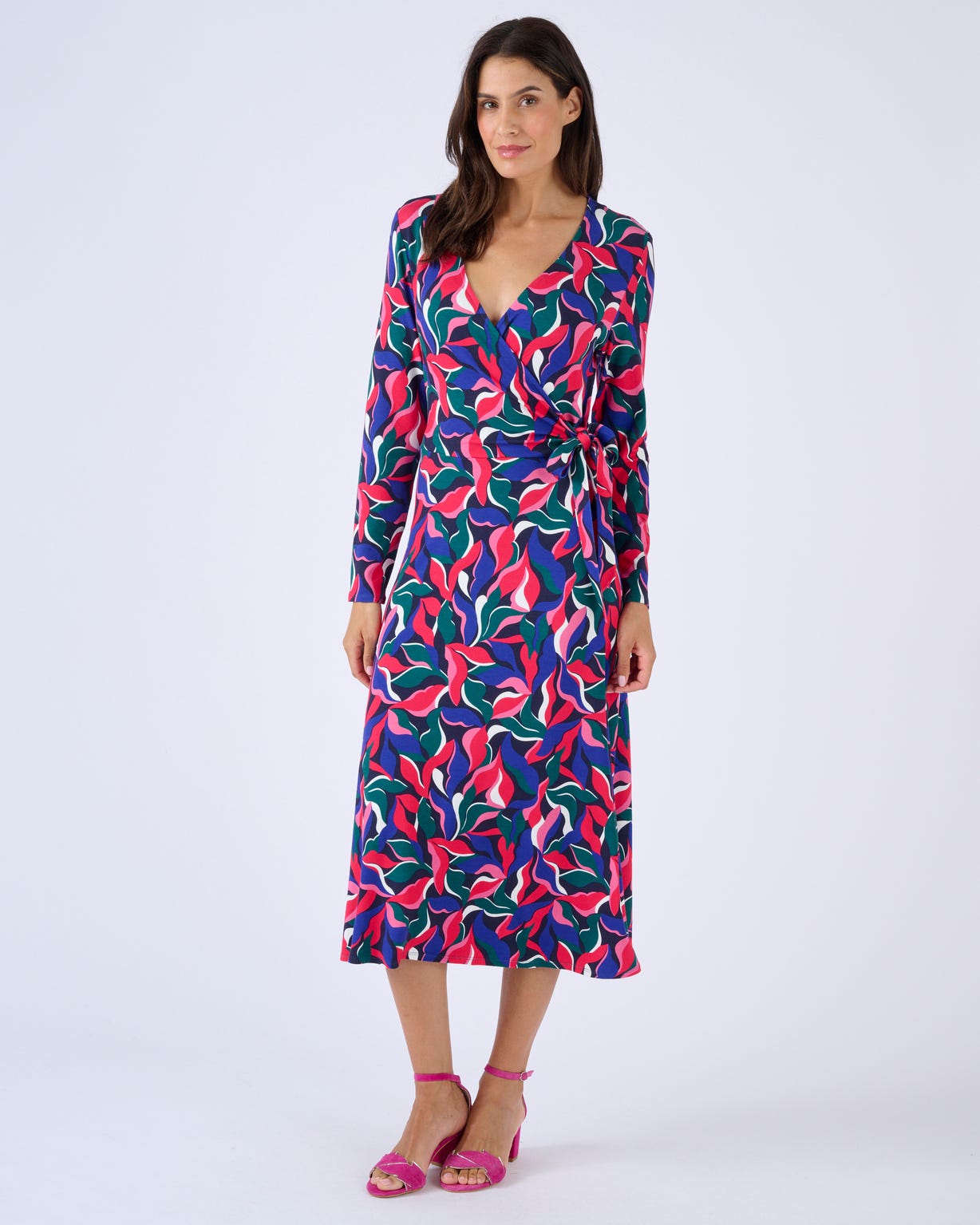 Robe maille effet cache-coeur viscose stretch