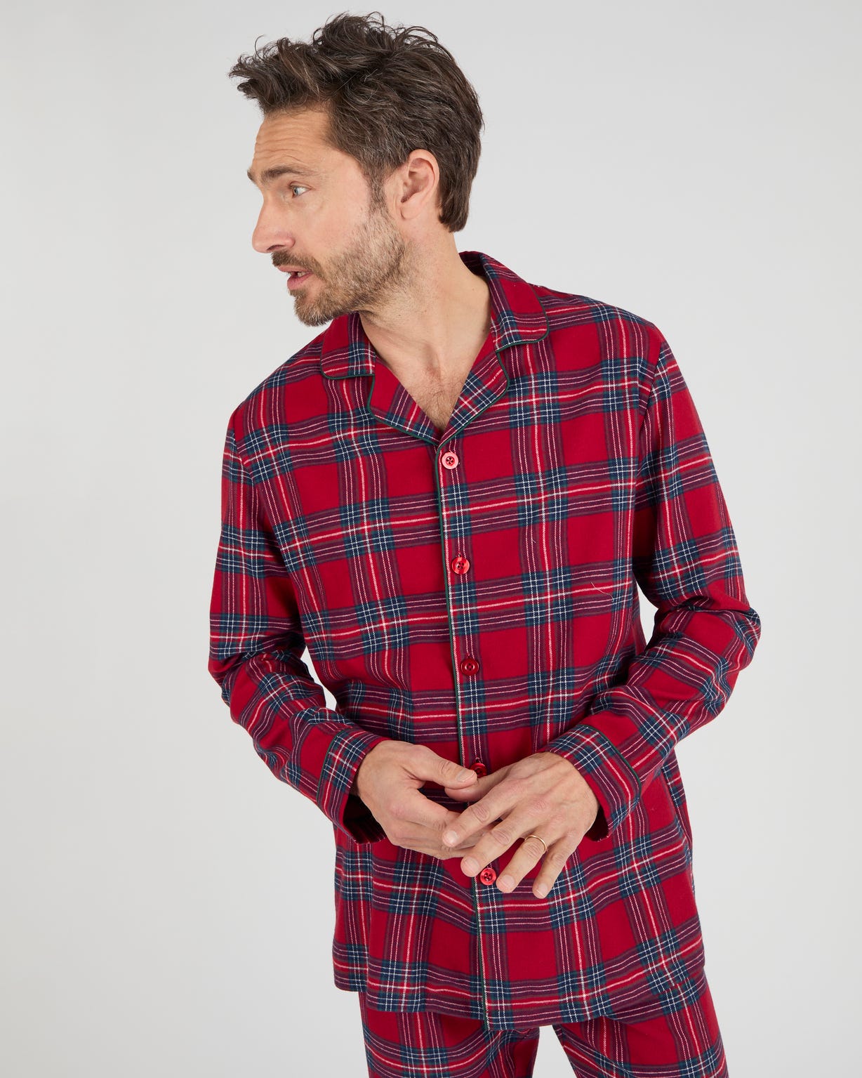 Pyjama en flanelle grattée pur coton
