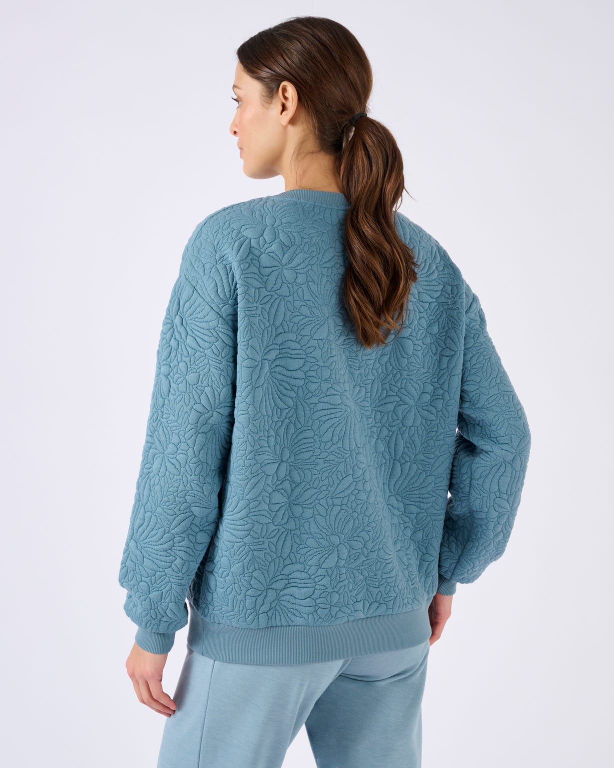 Sweat maille jacquard embossé