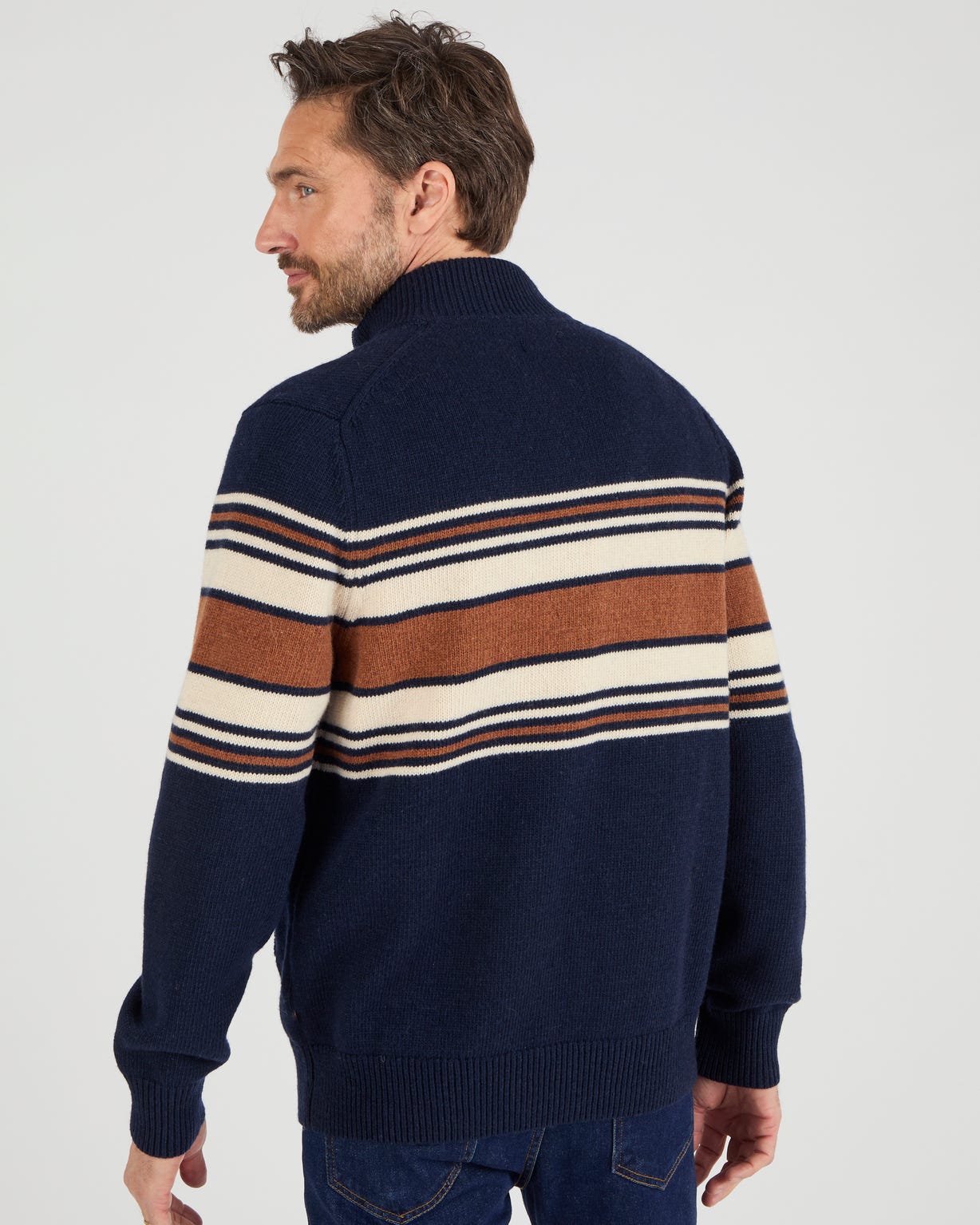 Gilet zippé col montant 50% laine