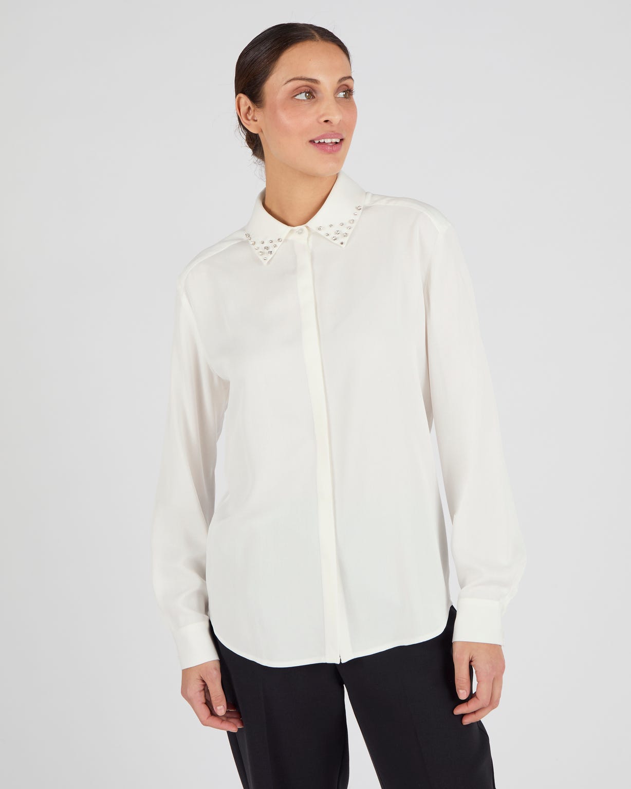 Chemisier col bijoux fantaisie pure viscose