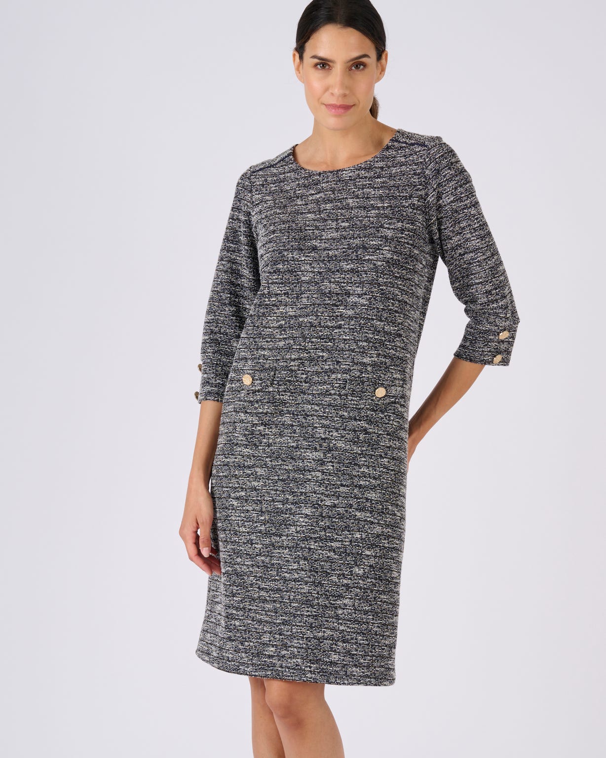 Robe droite effet tweed