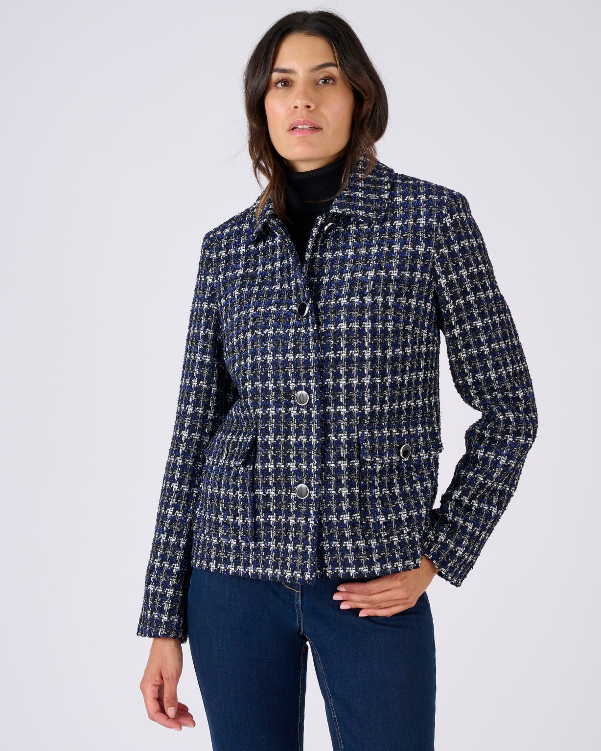 Veste effet tweed avec fils brillants