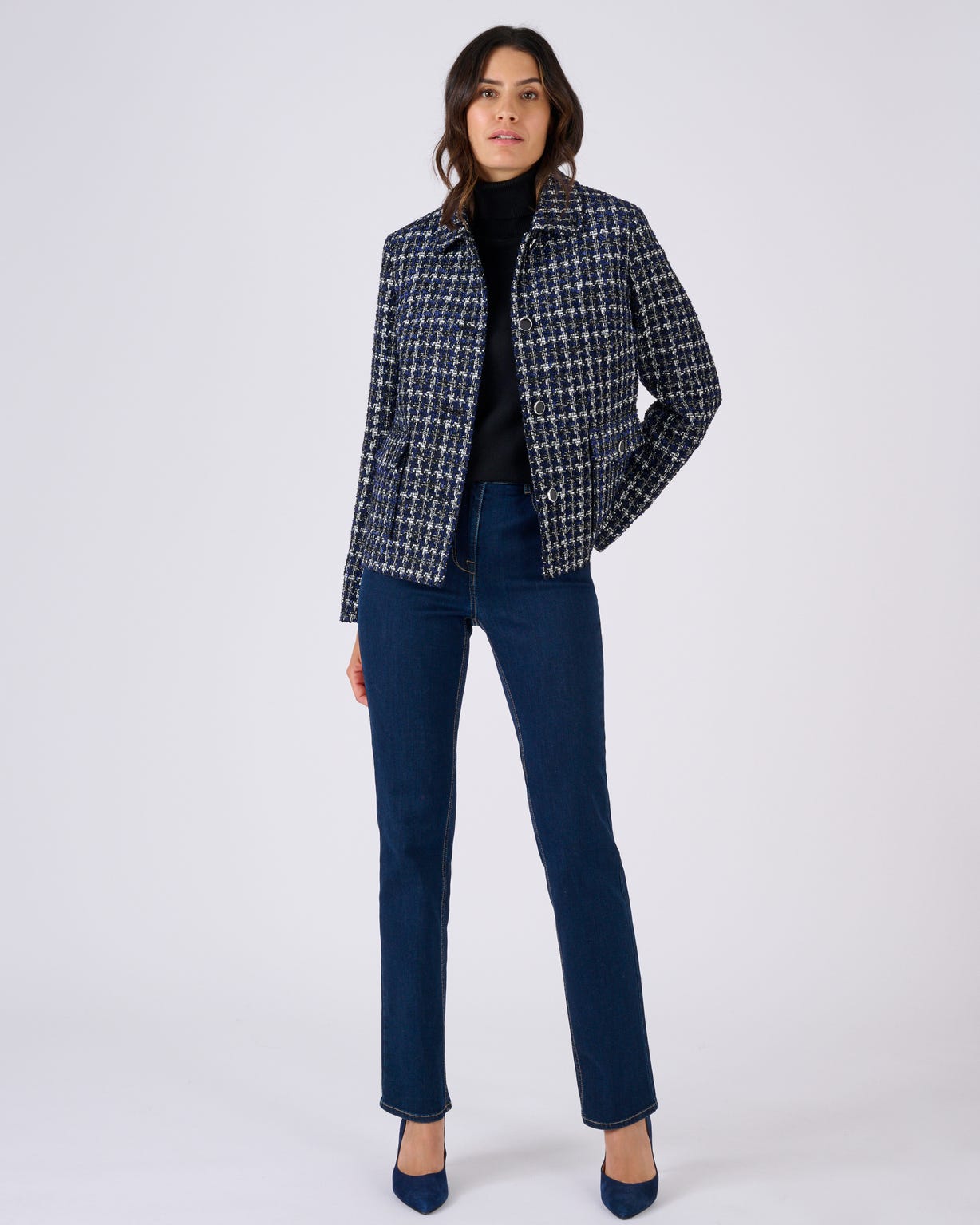 Veste effet tweed avec fils brillants