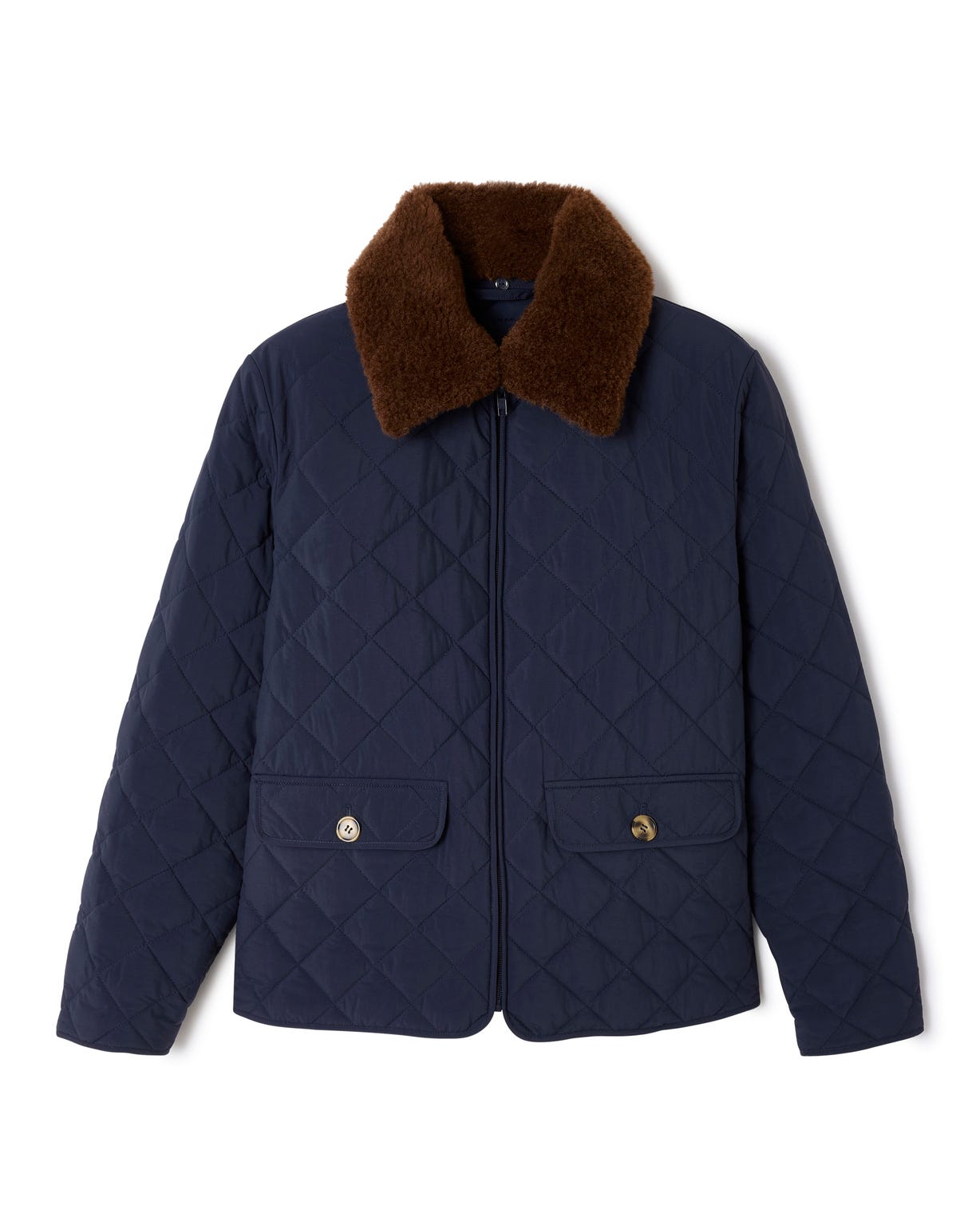 Veste col imitation fourrure amovible